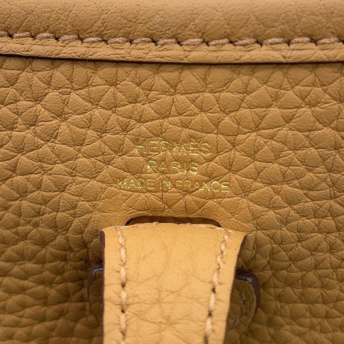 Hermes Evelyne Gold Taurillon Clemence Leather Handbag Shoulder Bag (Pre-Owned)