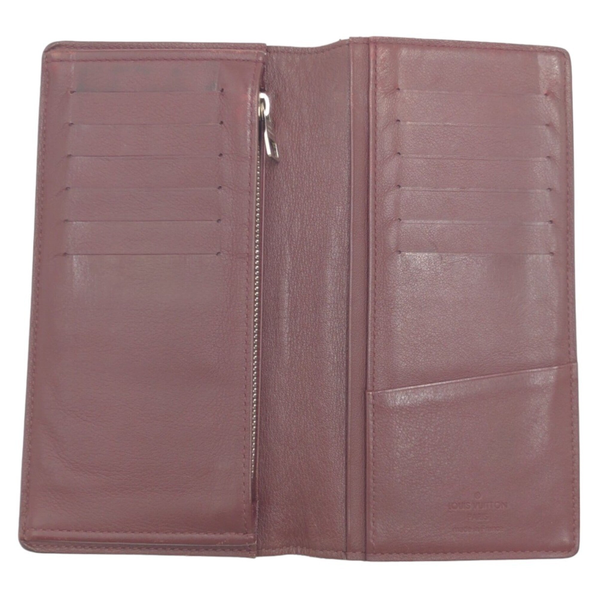 Louis Vuitton Brown Leather Long Wallet (Bi-Fold) (Pre-Owned)