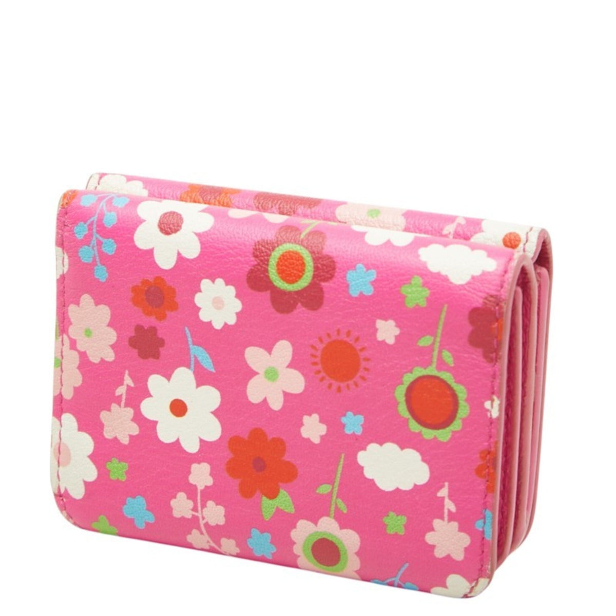 Balenciaga Multi-Color Pink Leather Wallet (Tri-Fold) (Pre-Owned)