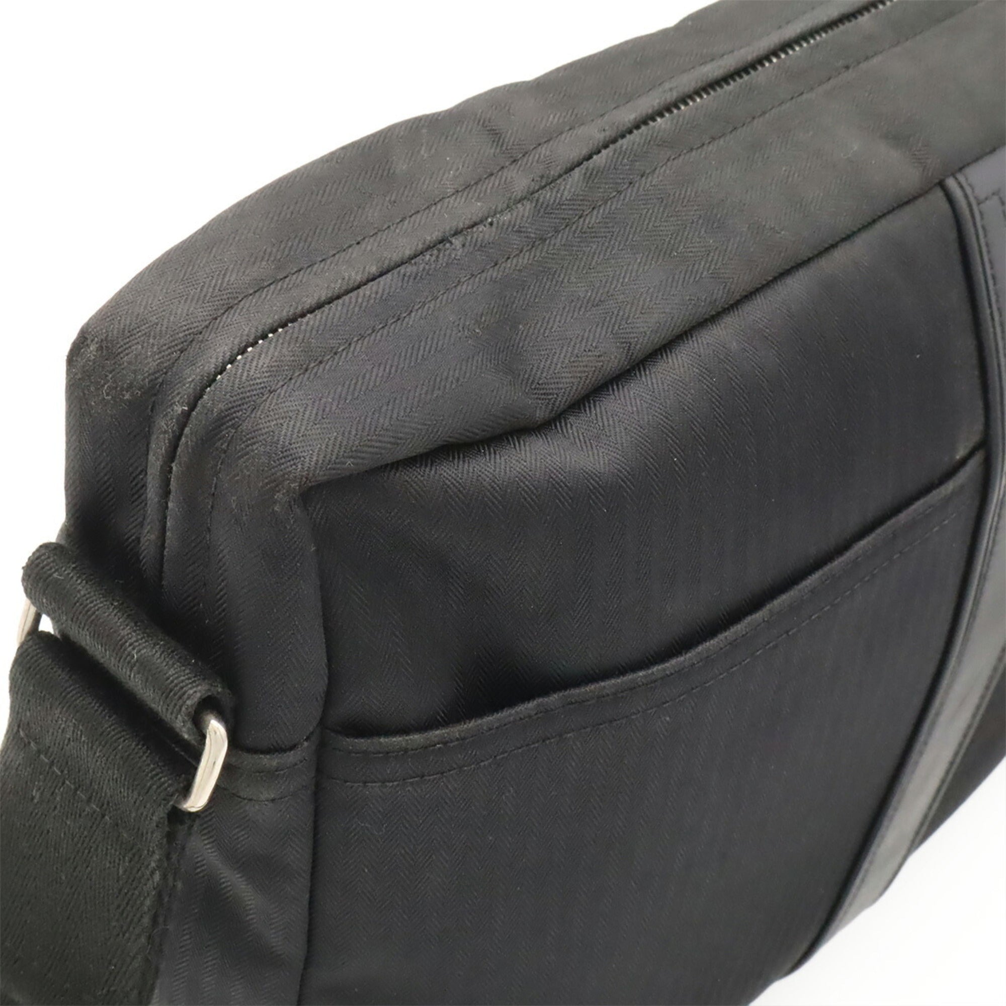 Hermes Acapulco Black Nylon Leather Handbag Shoulder Bag (Pre-Owned)