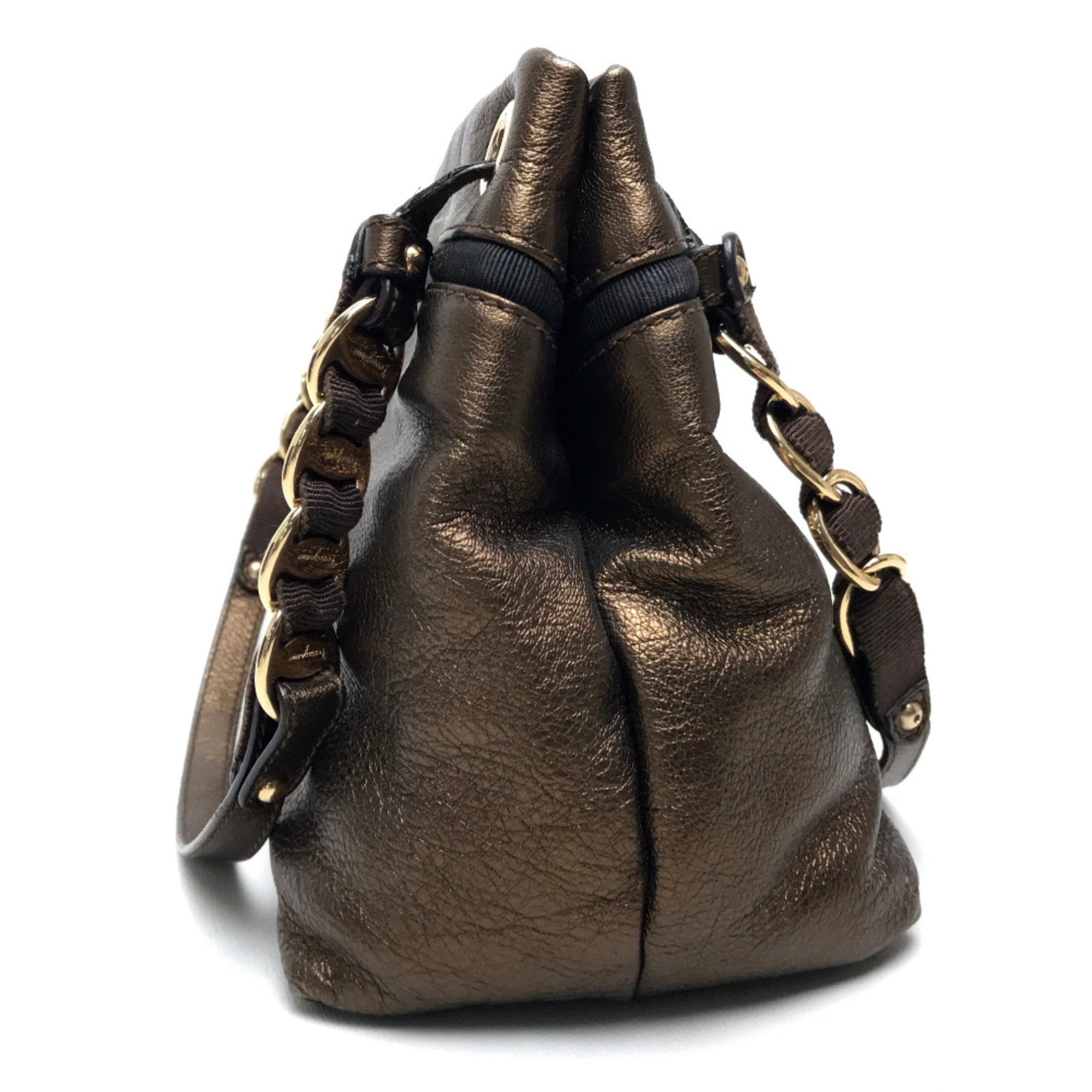 Salvatore Ferragamo Gold Leather Tote Bag (Pre-Owned)
