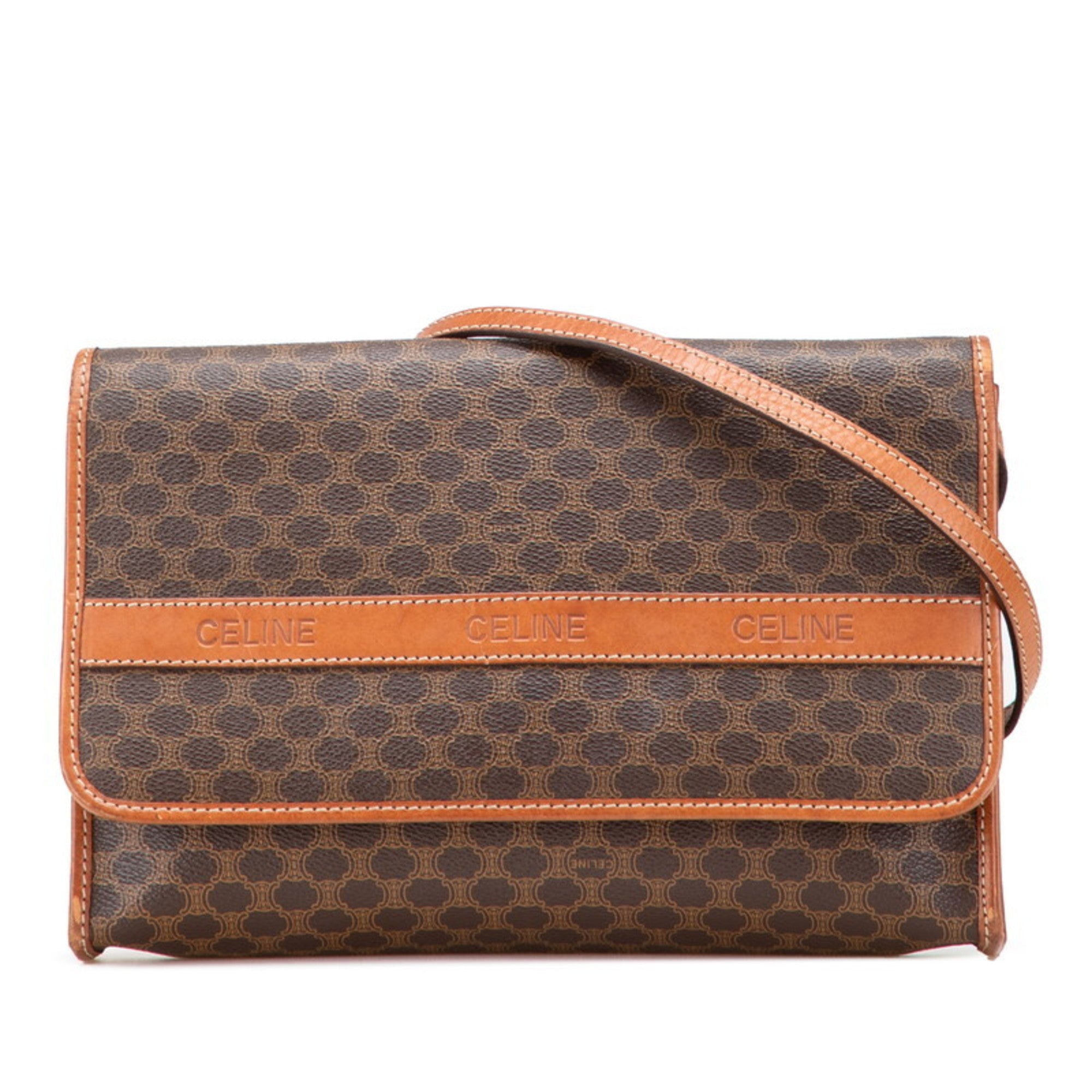 Celine Brown Pvc Leather Shoulder Bag (Pre-Owned)