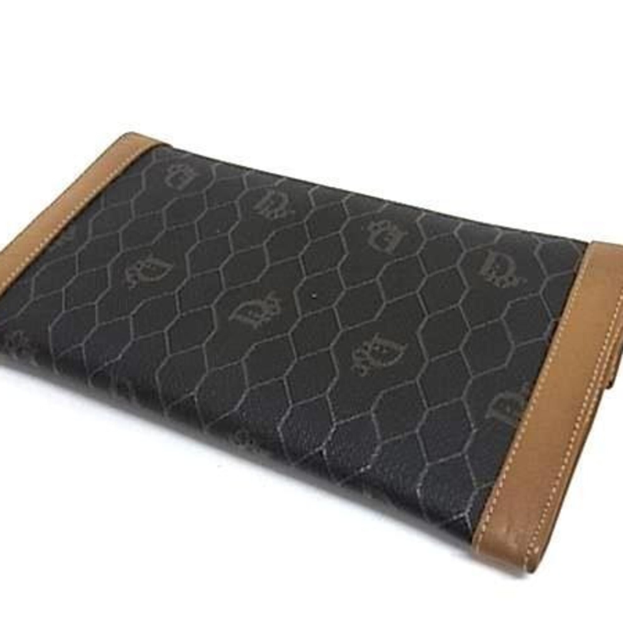 Christian Dior Brown Pvc Leather Long Wallet (Bi-Fold) (Pre-Owned)