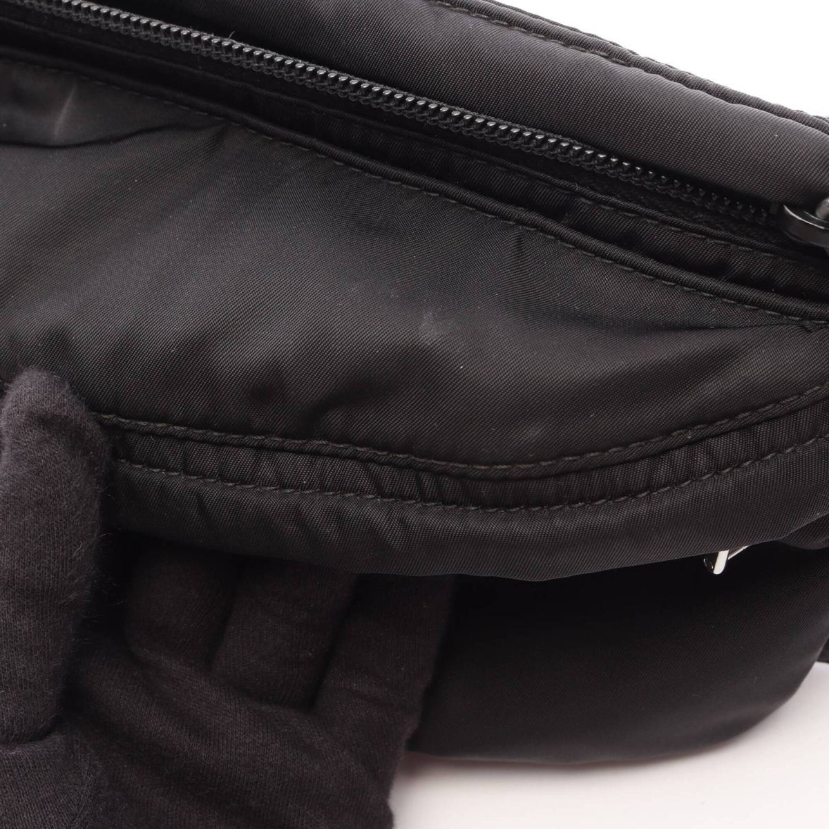 Prada Black Nylon Leather Fanny Pack (Pre-Owned)