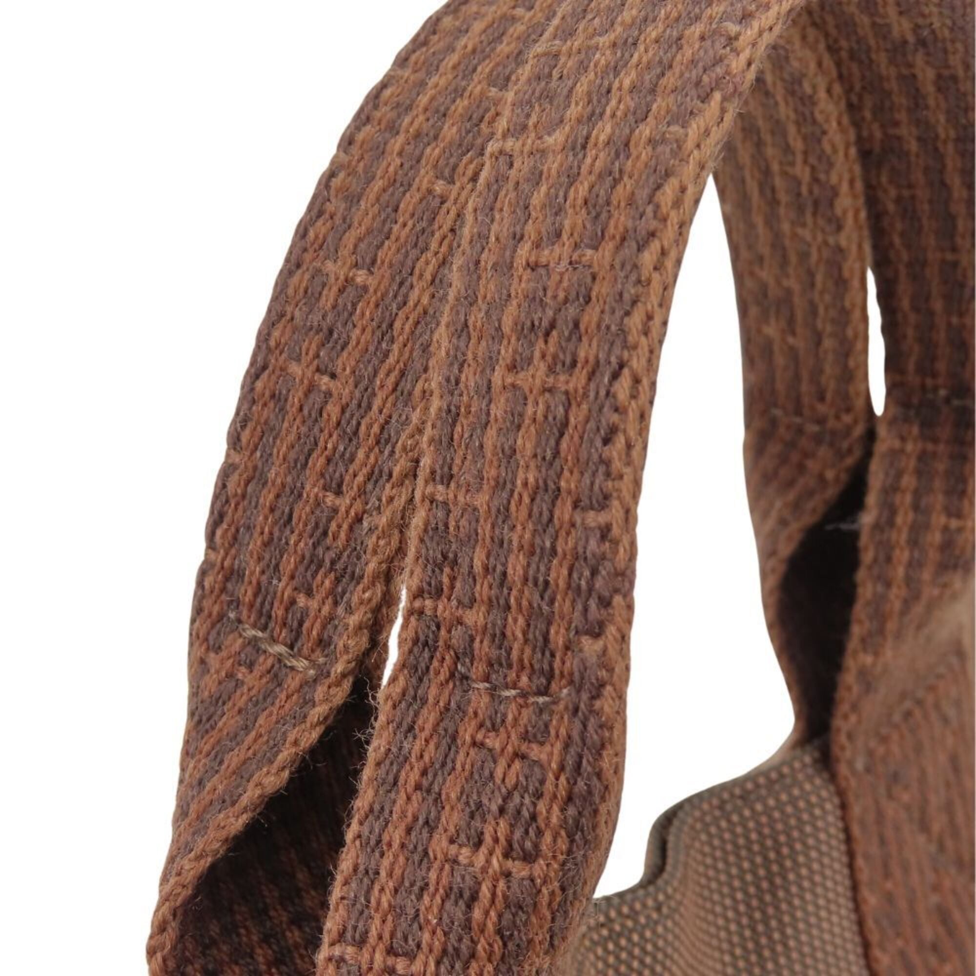 Hermes Brown Canvas Tote Bag (Pre-Owned)