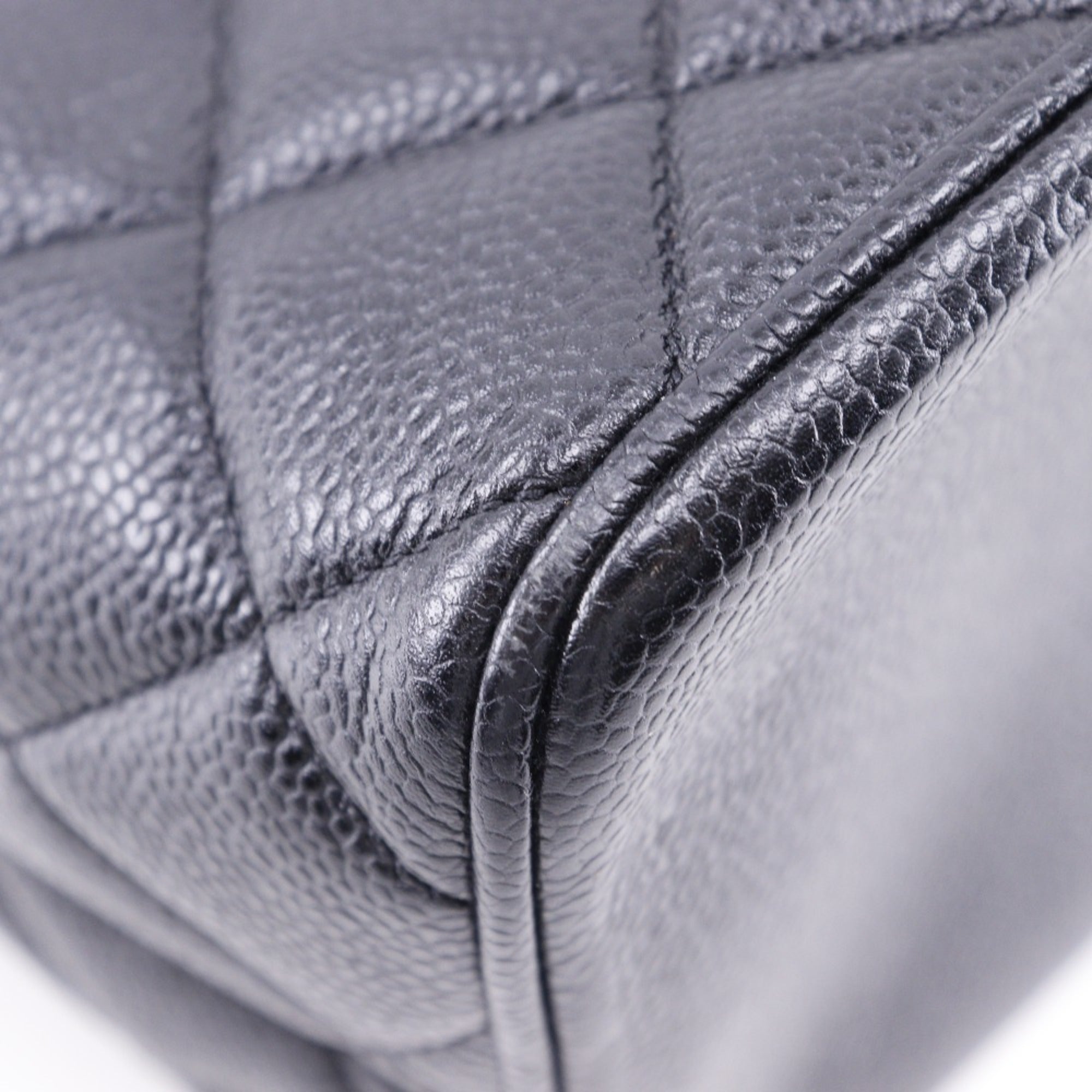 Chanel Caviar Skin Black Caviar Leather Tote Bag (Pre-Owned)