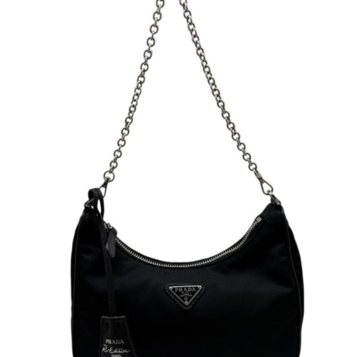 Prada Black Nylon Handbag Pouch Shoulder Bag (Pre-Owned)