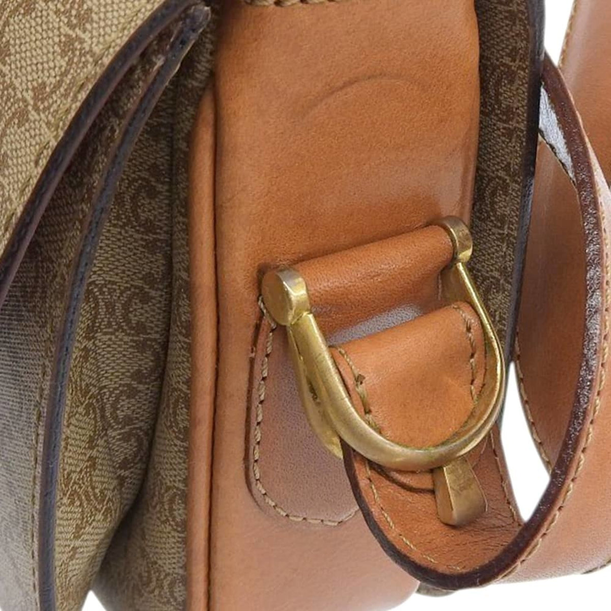 Celine Macadam Beige Coated Canvas Shoulder Bag (Pre-Owned)