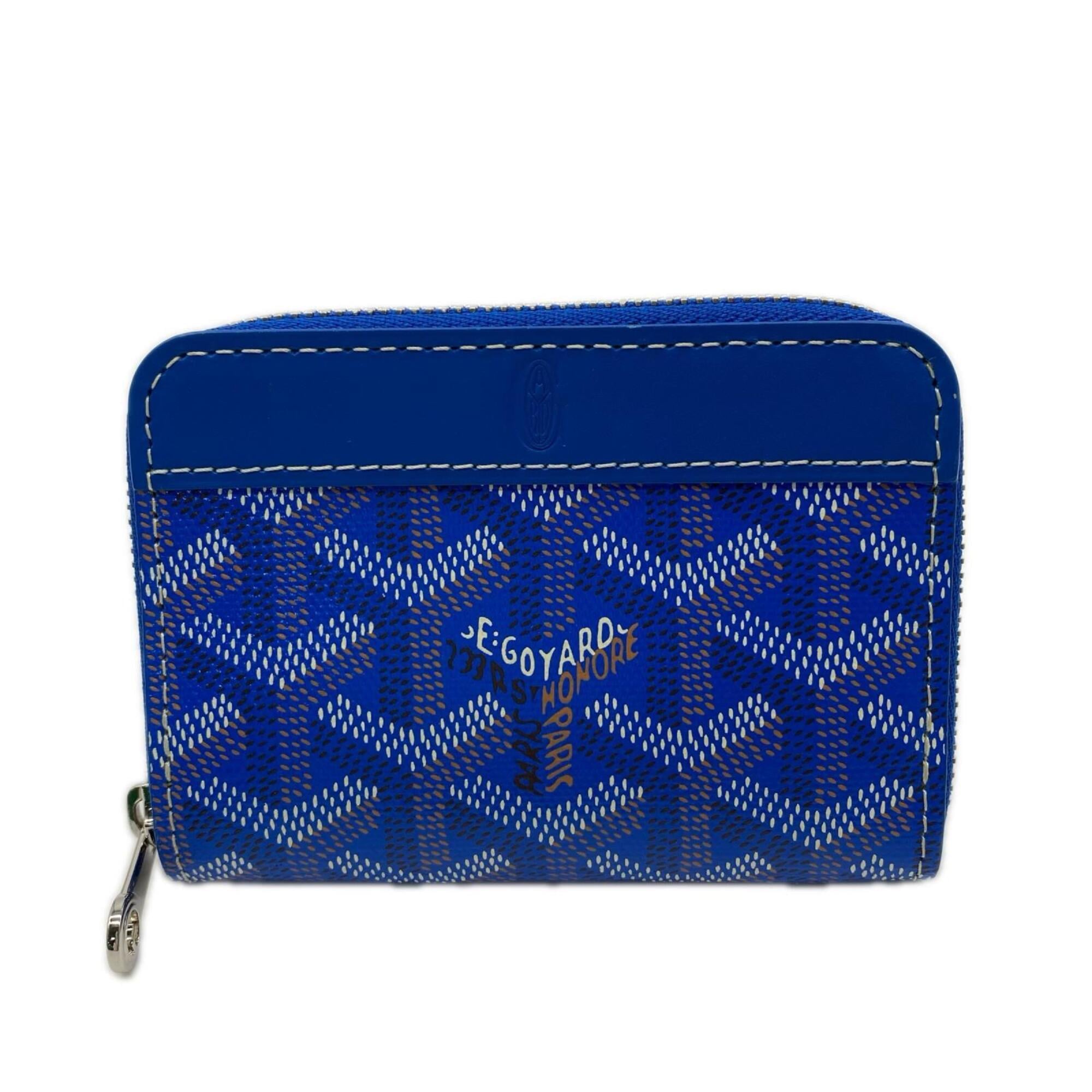 Goyard Blue Multi-Color Coated Canvas Leather Wallet (Bi-Fold) (Pre-Owned)