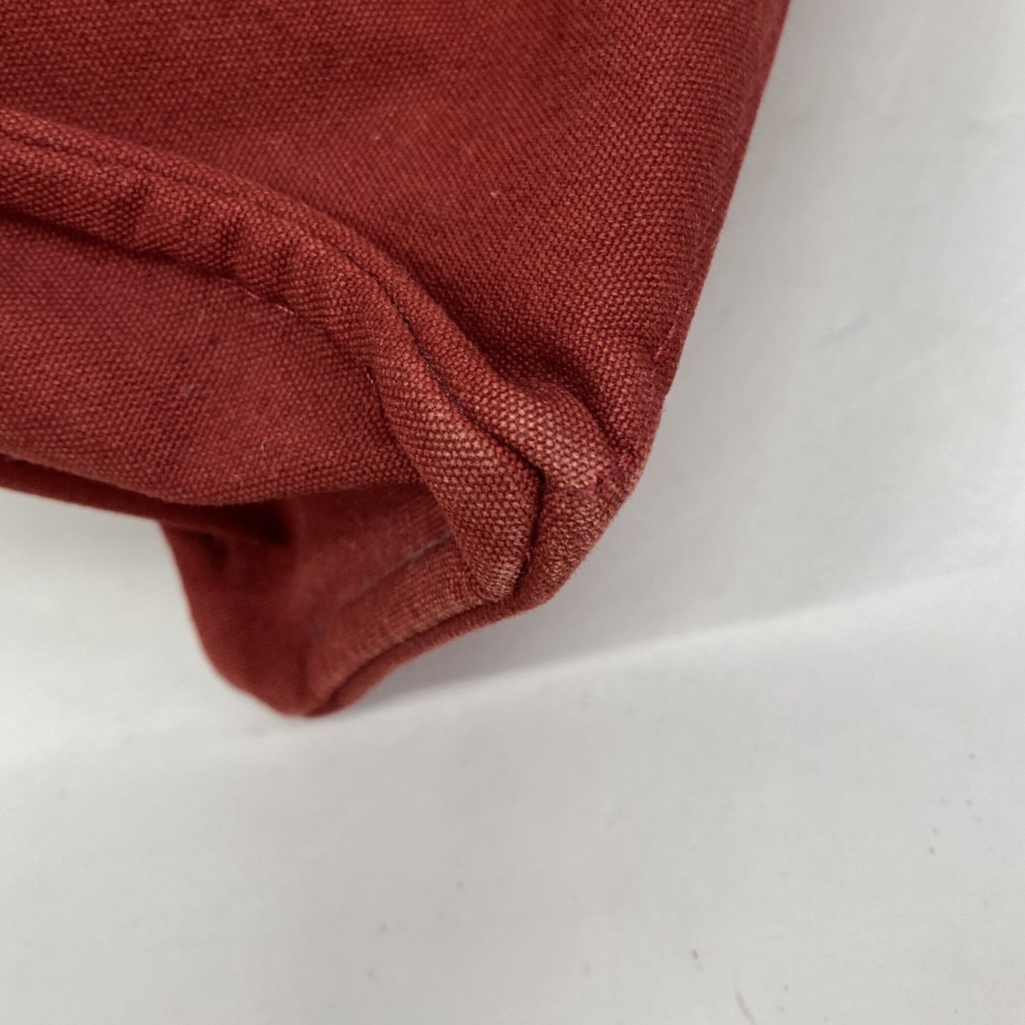 Hermes Red Color Canvas Tote Bag (Pre-Owned)