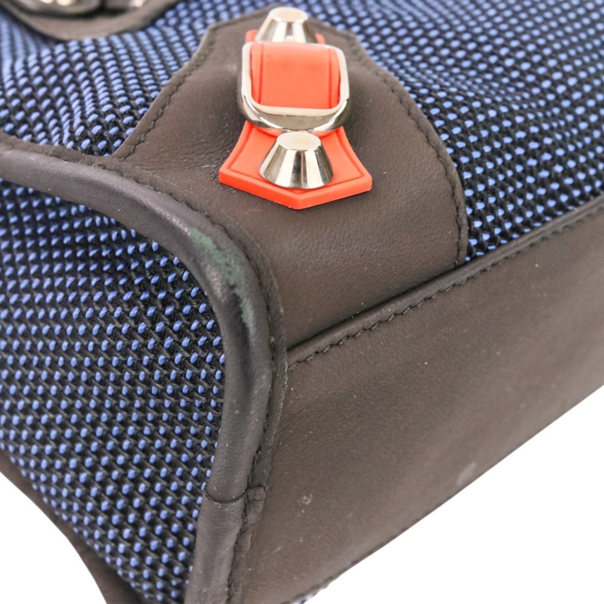 Balenciaga Dark Brown Navy Orange Handbag (Pre-Owned)
