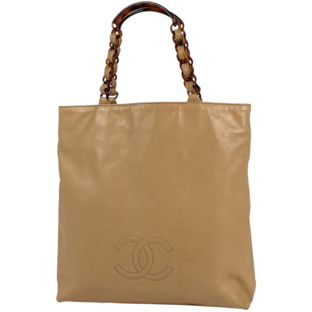 Chanel Beige Leather Tote Bag (Pre-Owned)