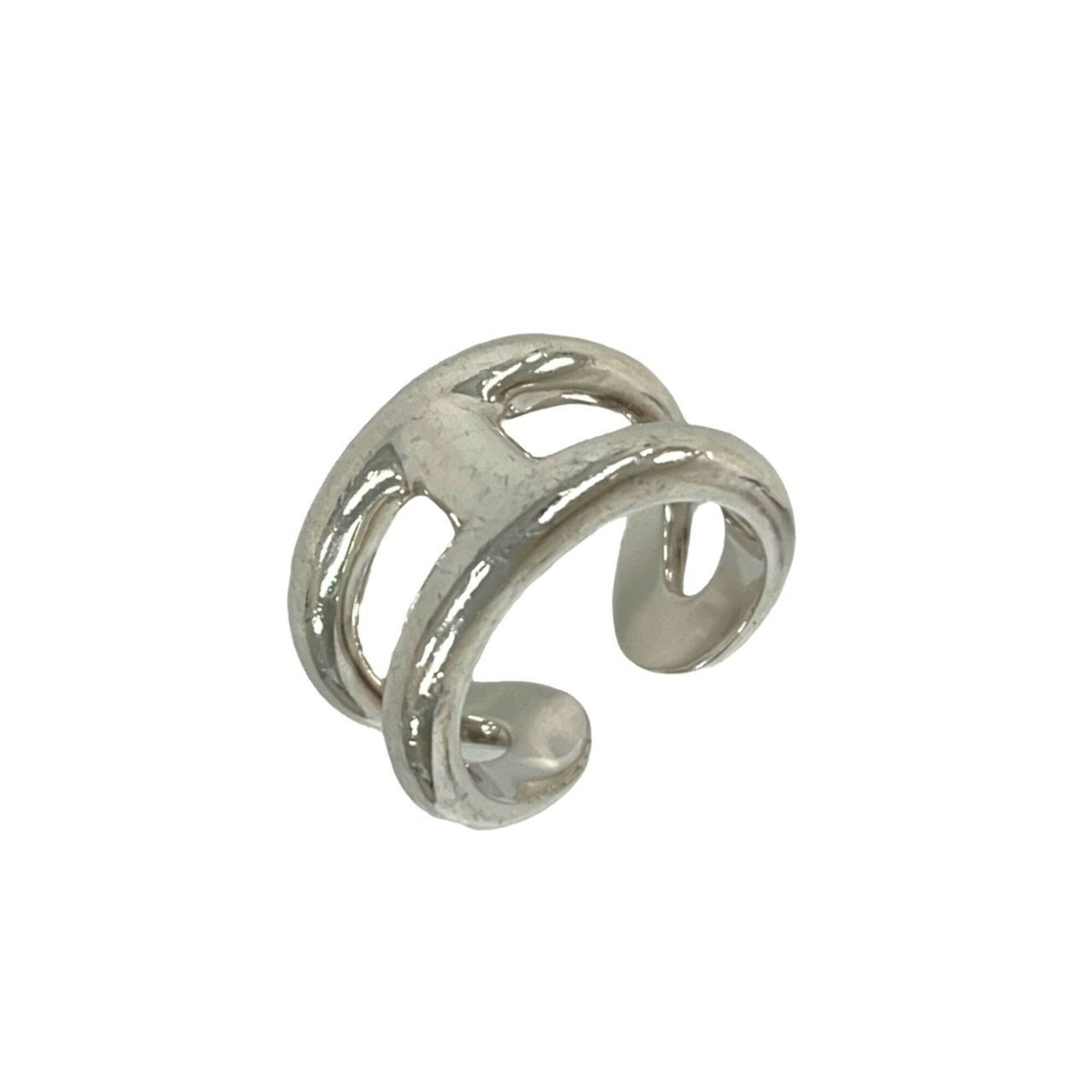 Hermes Silver Silver 925 Band Ring (Pre-Owned)