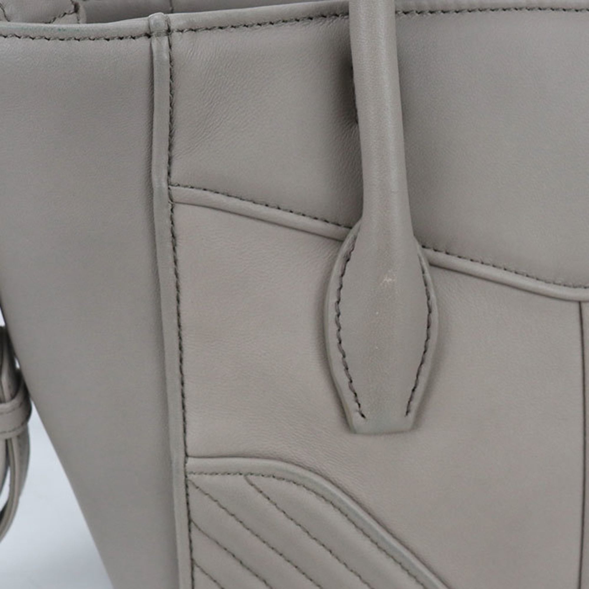 Miu Miu Gray Leather Tote Bag (Pre-Owned)