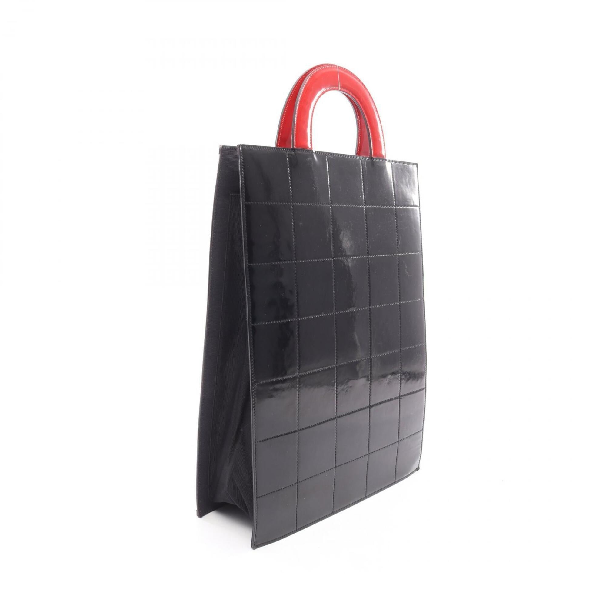 Chanel Black Multi-Color Patent Leather Leather Handbag Tote Bag (Pre-Owned)