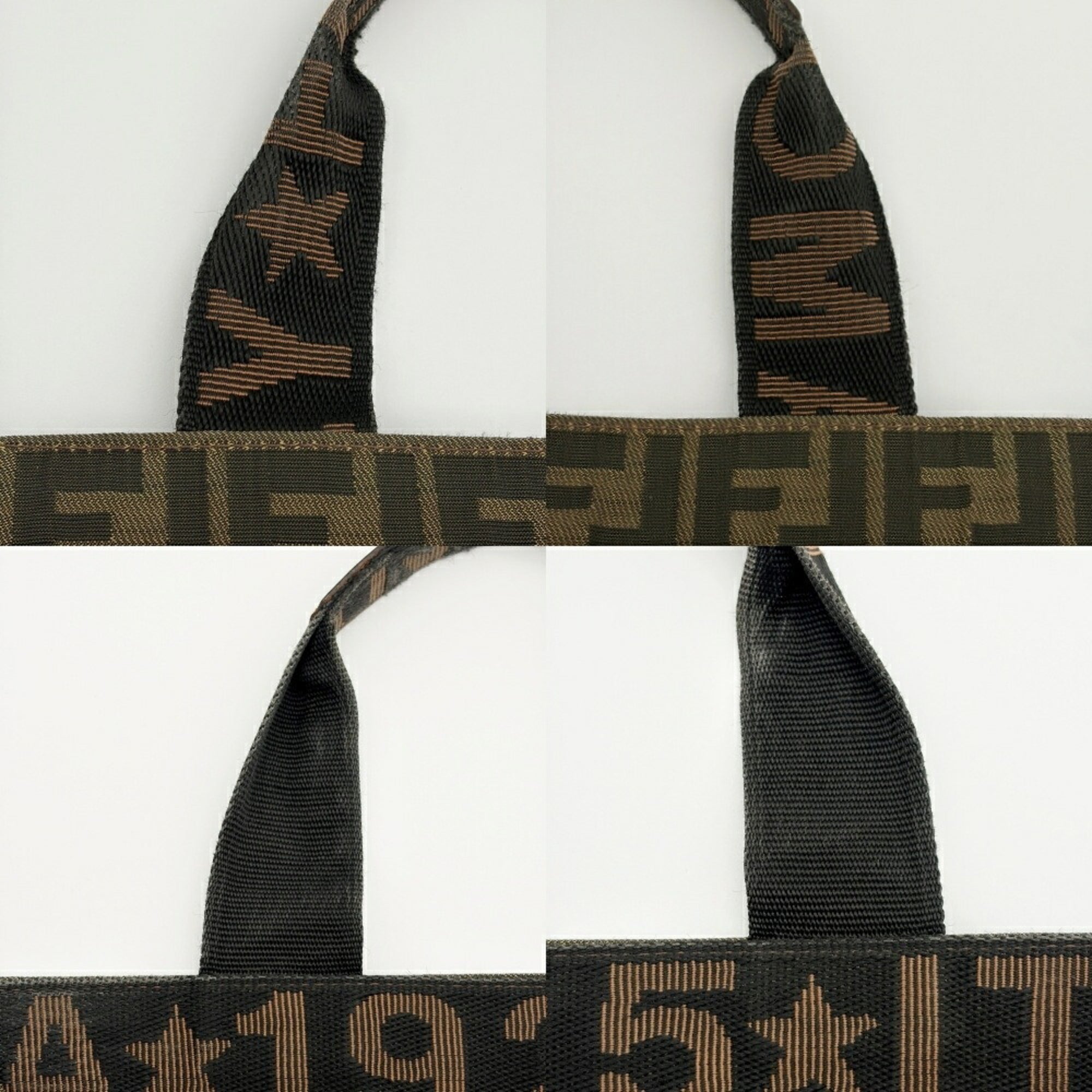 Fendi Brown Canvas Leather Tote Bag (Pre-Owned)
