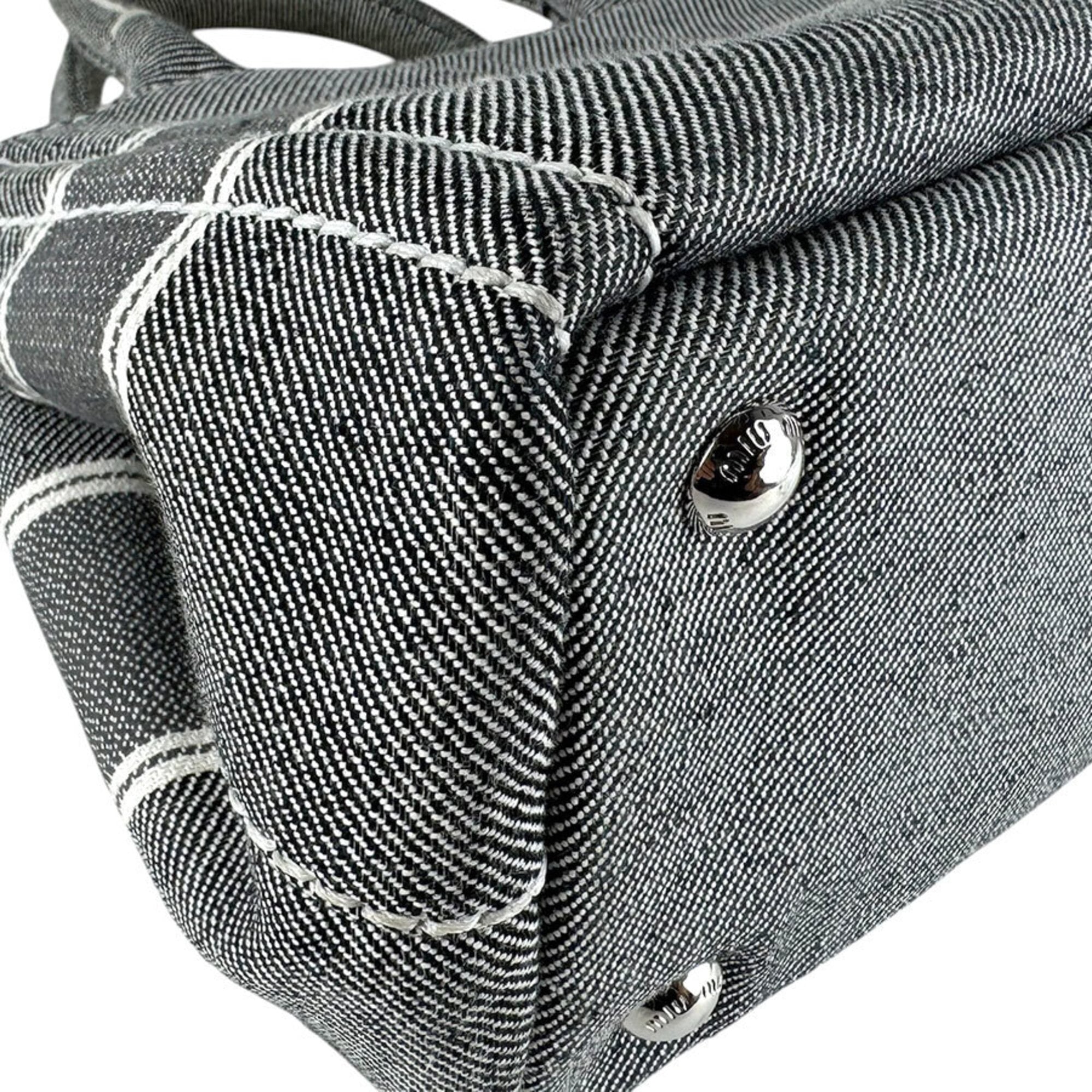 Miu Miu Black Canvas Handbag Shoulder Bag (Pre-Owned)