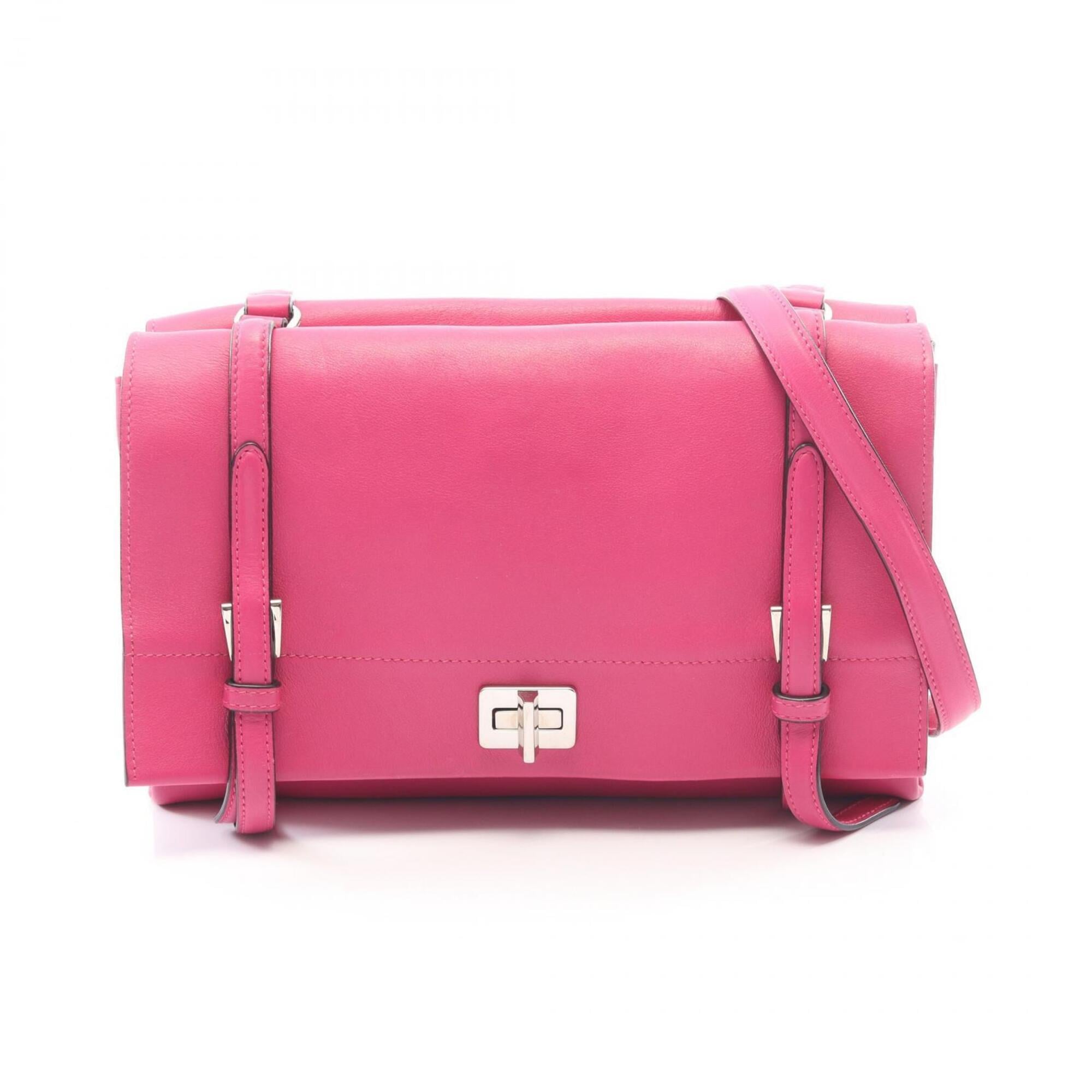 Prada Pink Leather Handbag Shoulder Bag (Pre-Owned)