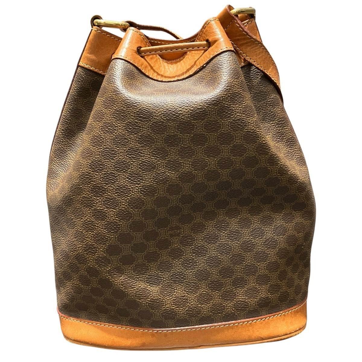 Celine Macadam Brown Leather Shoulder Bag (Pre-Owned)
