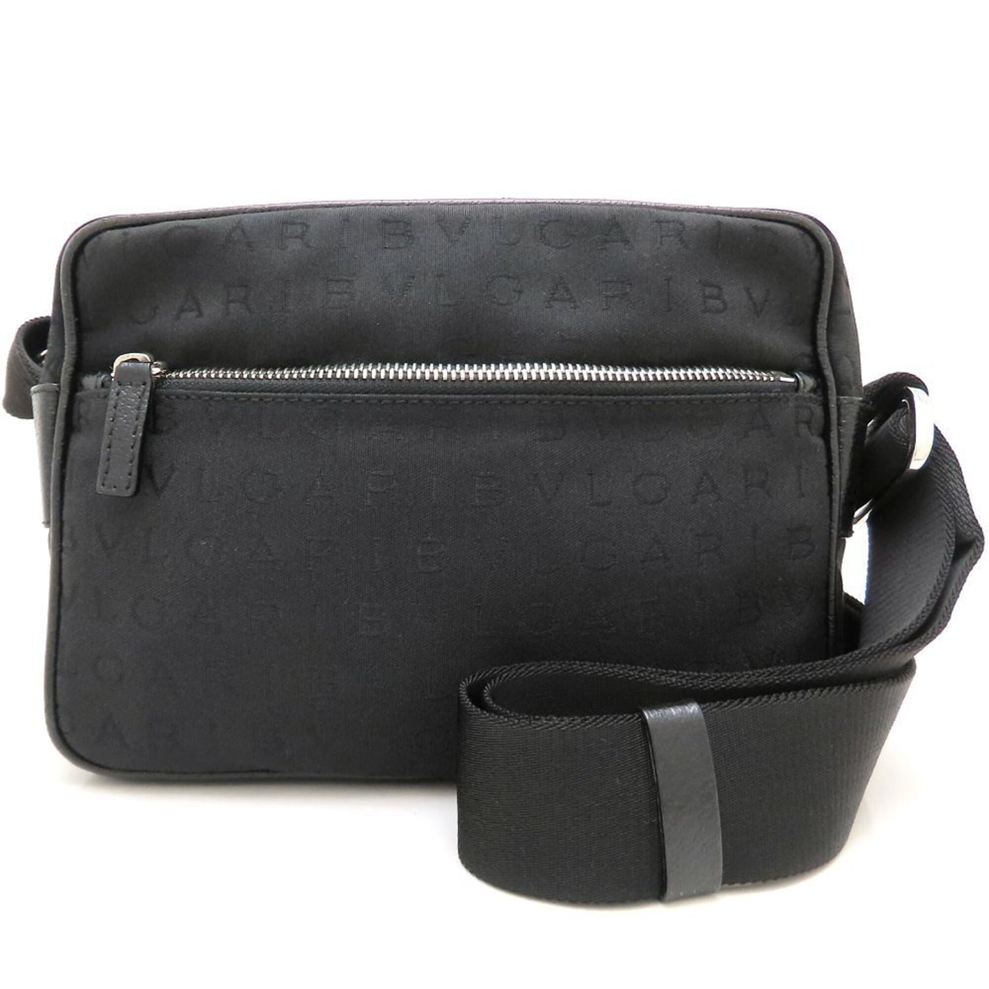 Bvlgari Black Canvas Leather Shoulder Bag (Pre-Owned)