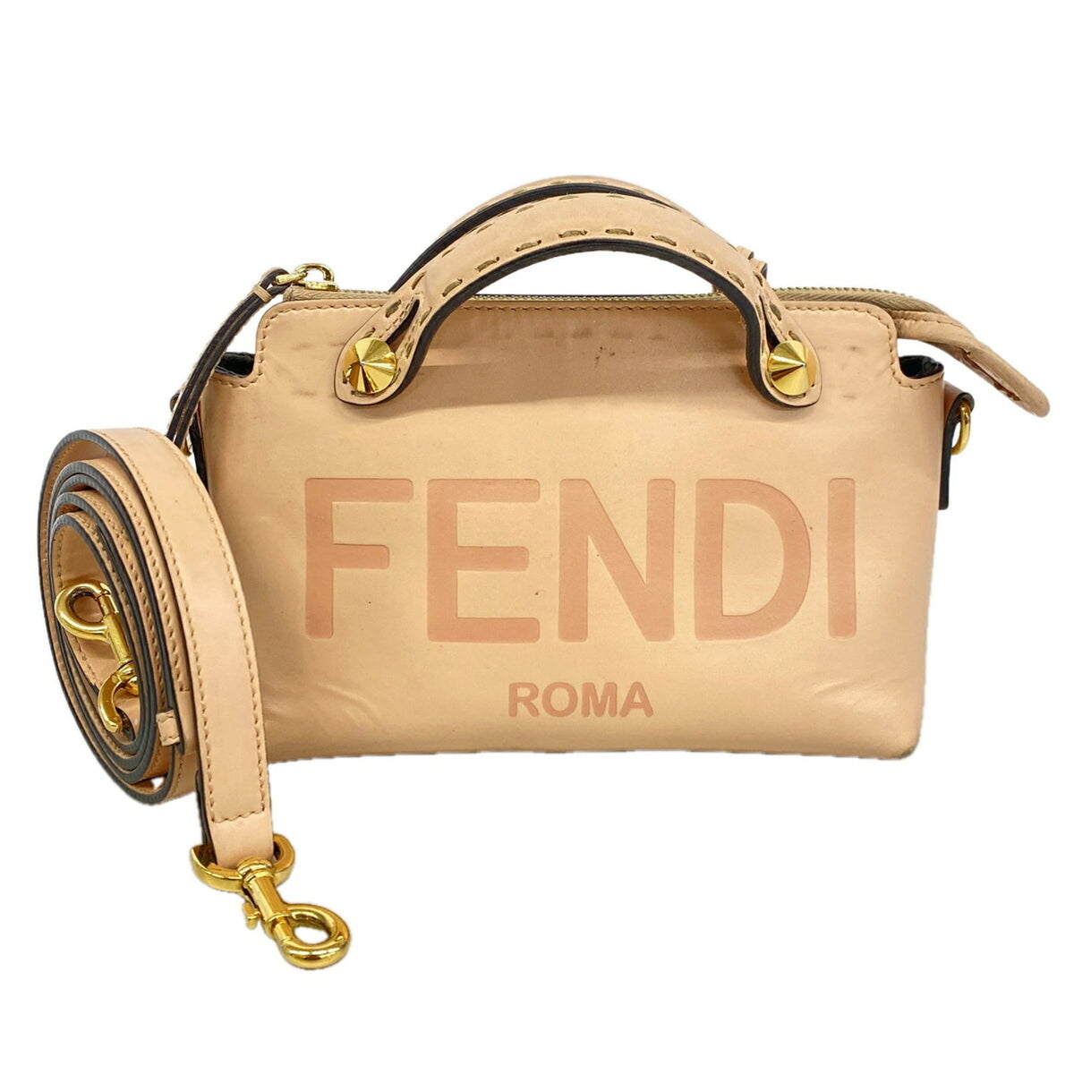 Fendi Pink Beige Leather Handbag (Pre-Owned)