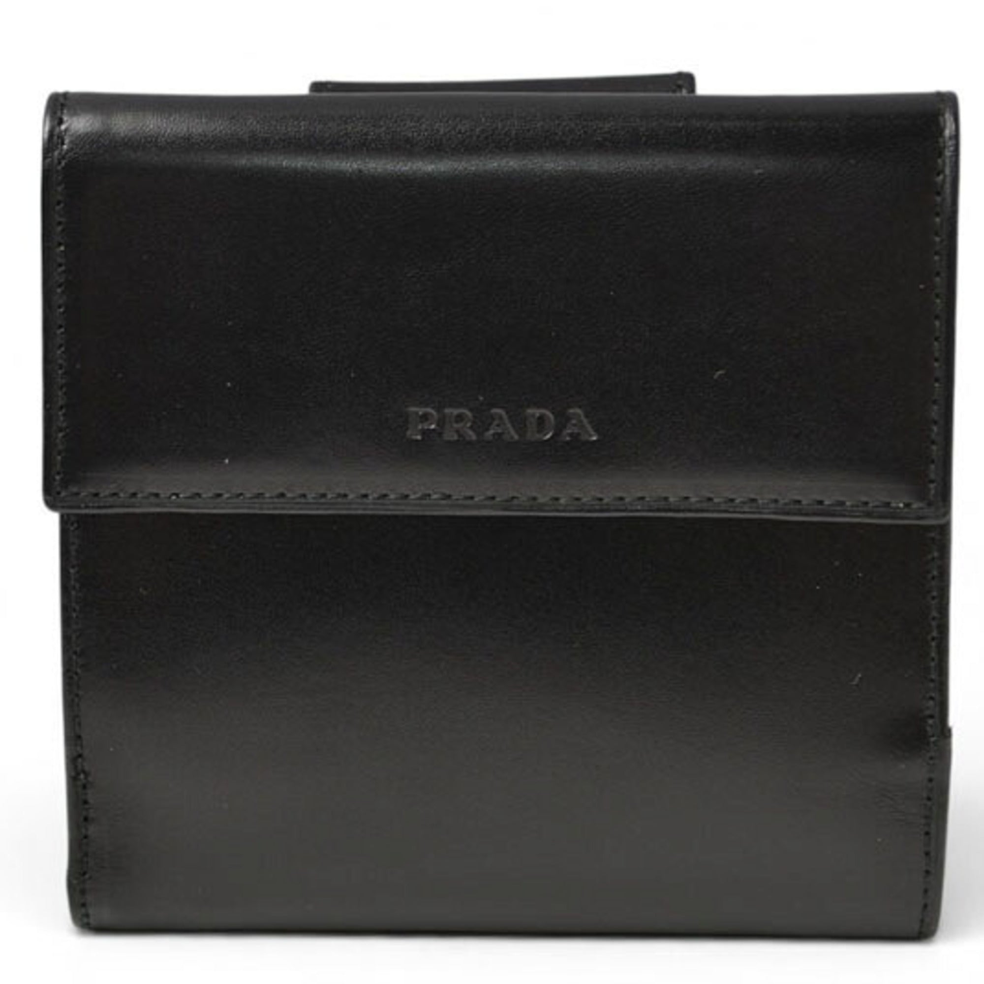 Prada Black Nero Leather Wallet (Tri-Fold) (Pre-Owned)