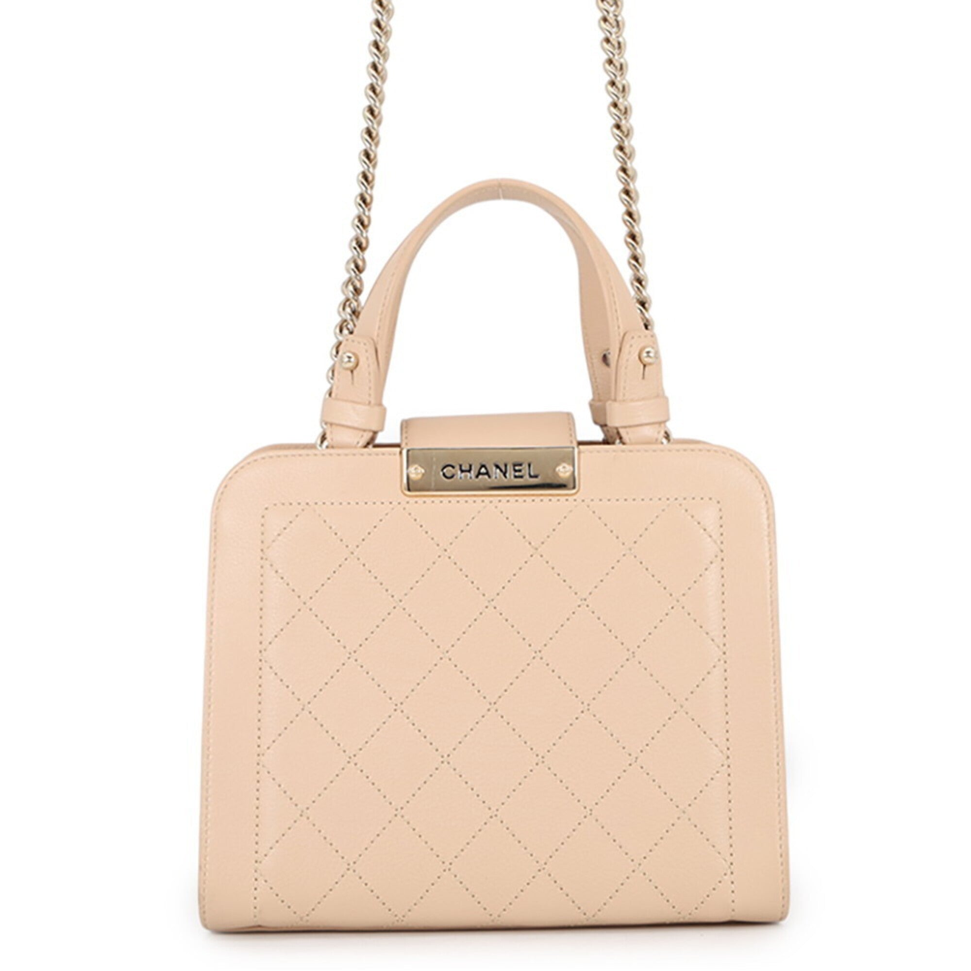 Chanel Beige Leather Shoulder Bag (Pre-Owned)