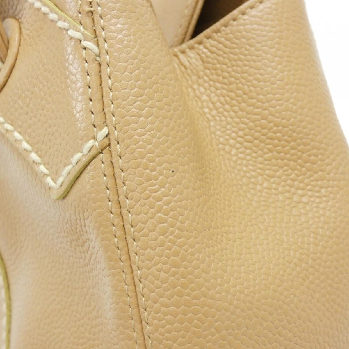 Chanel Beige Grained Calfskin Handbag (Pre-Owned)
