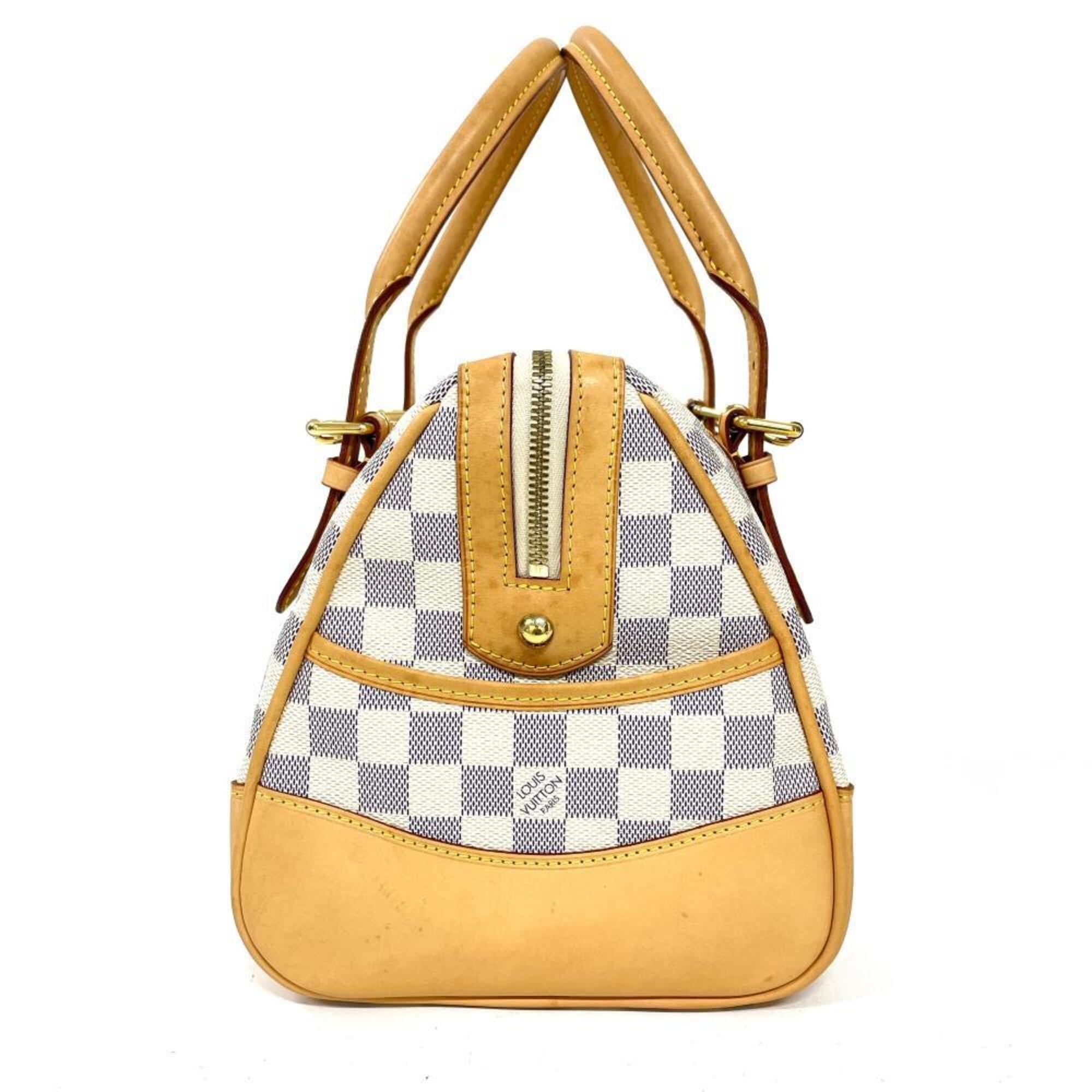 Louis Vuitton White Damier Azur Leather Handbag (Pre-Owned)