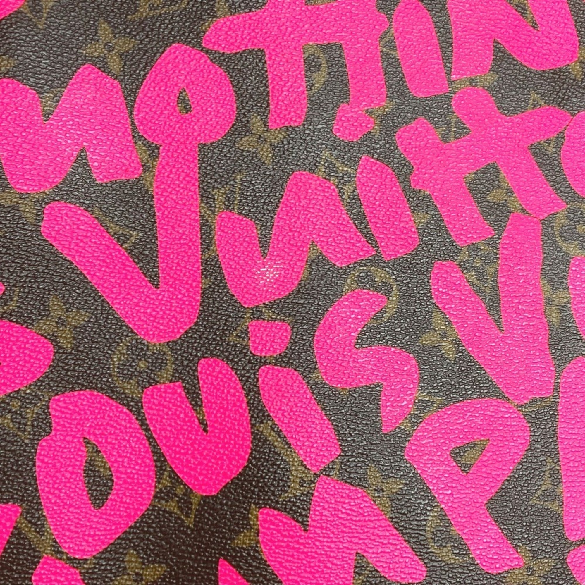 Louis Vuitton Fuchsia Pink Galle Pink Monogram Graffiti Shoulder Bag Tote Bag (Pre-Owned)