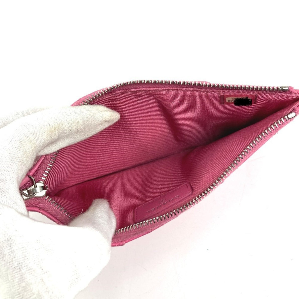 Chanel Pink Leather Long Wallet (Bi-Fold) (Pre-Owned)
