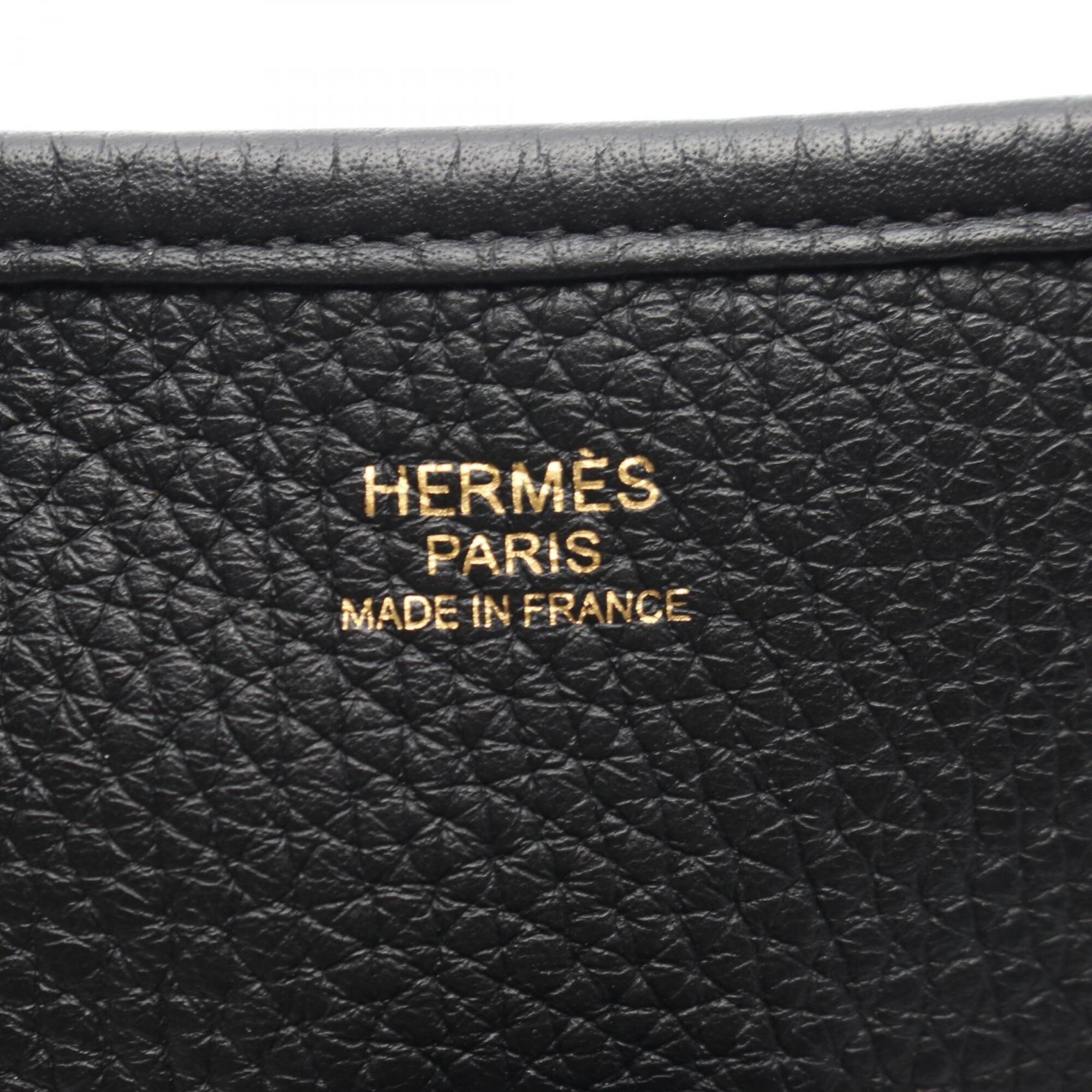 Hermes Black Taurillon Clemence Leather Leather Handbag Shoulder Bag (Pre-Owned)