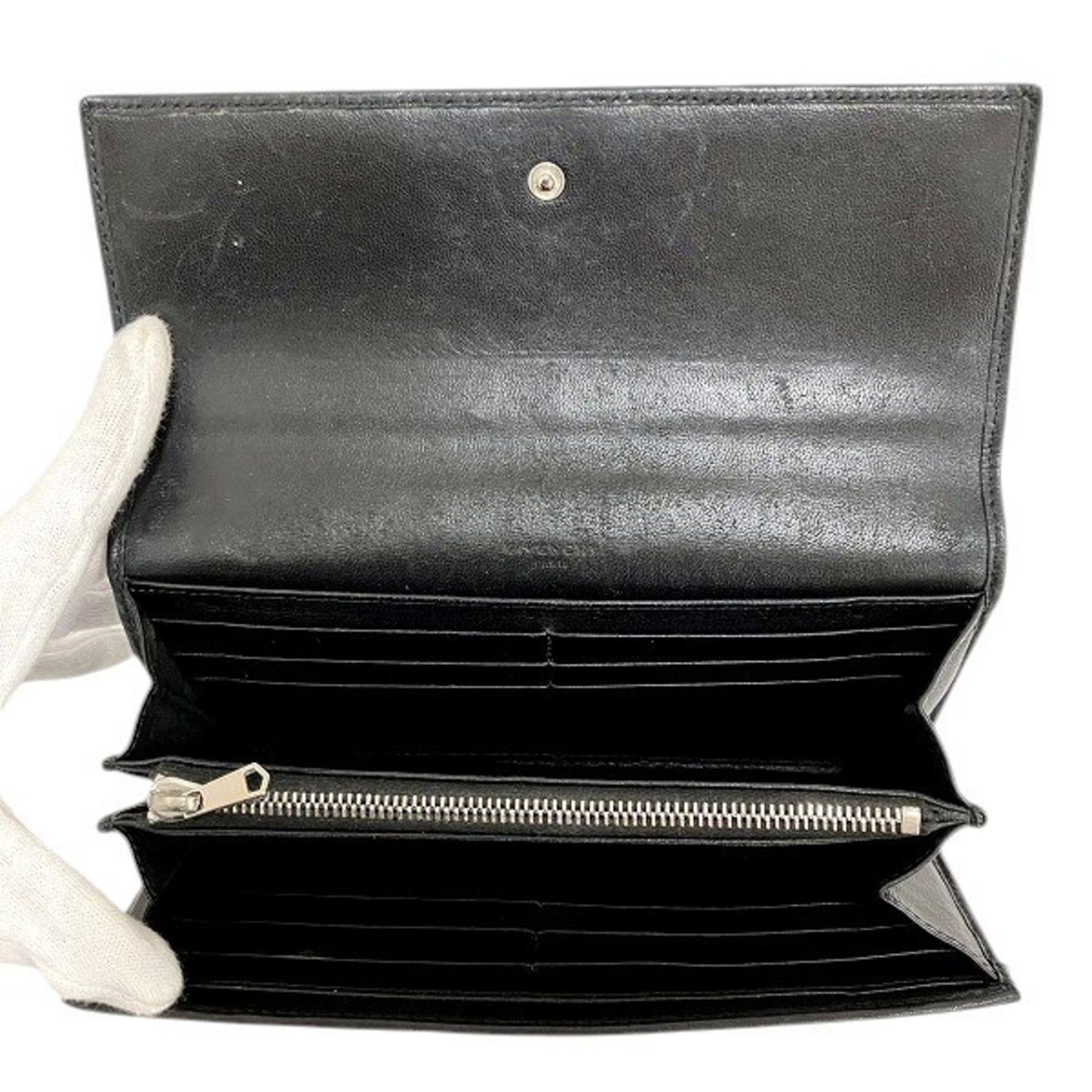 Givenchy Black Leather Long Wallet (Bi-Fold) (Pre-Owned)