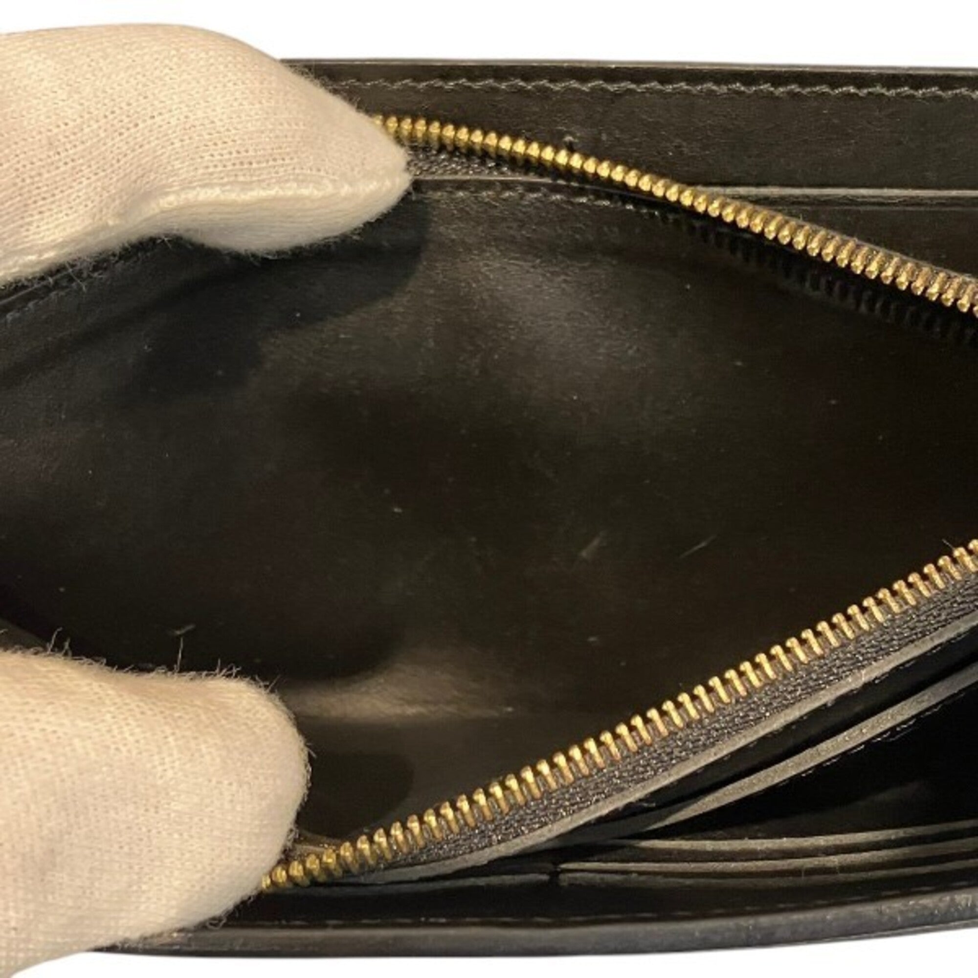 Louis Vuitton Monogram Noir Leather Long Wallet (Bi-Fold) (Pre-Owned)