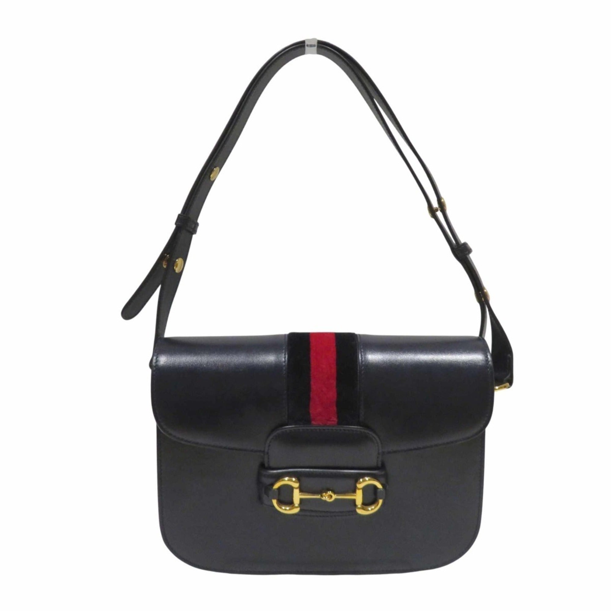 Gucci Horsebit Navy Leather Shoulder Bag (Pre-Owned)