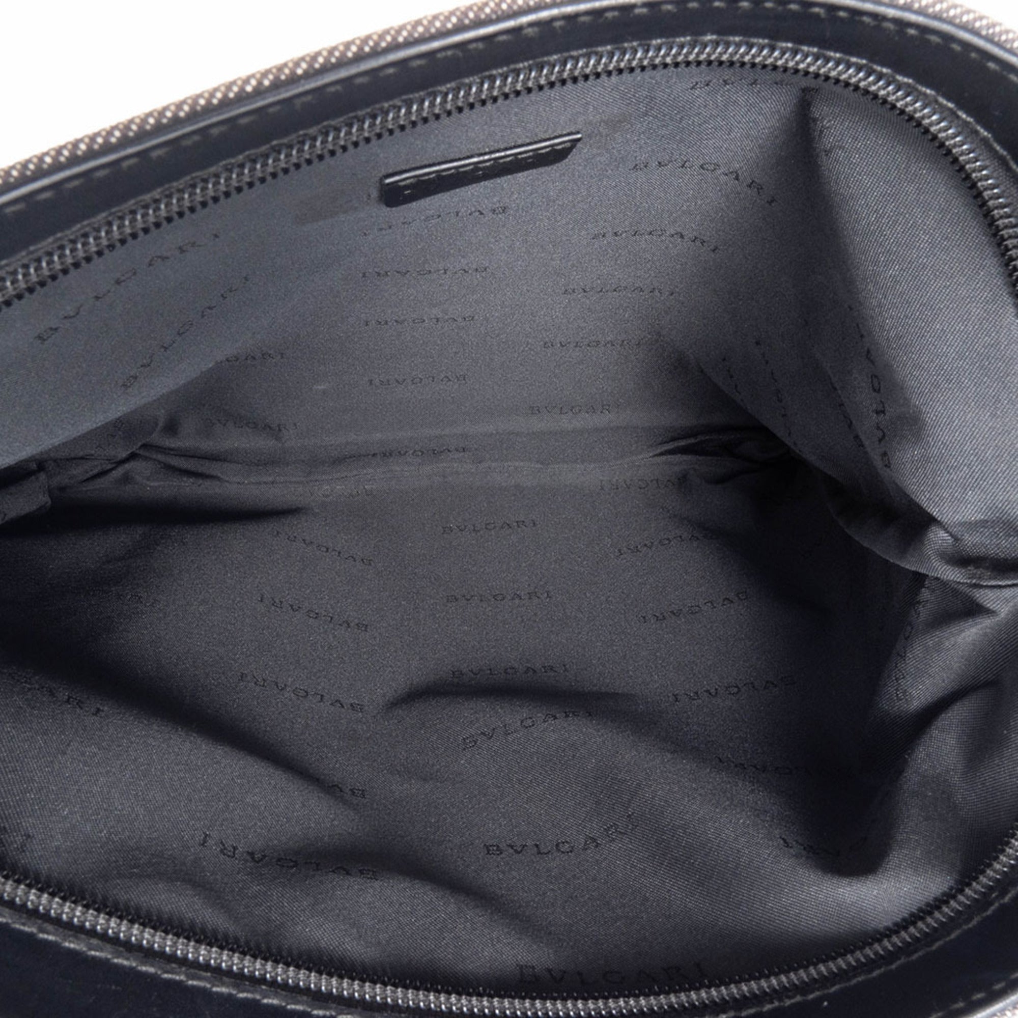 Bvlgari Logomania Black Canvas Leather Shoulder Bag (Pre-Owned)
