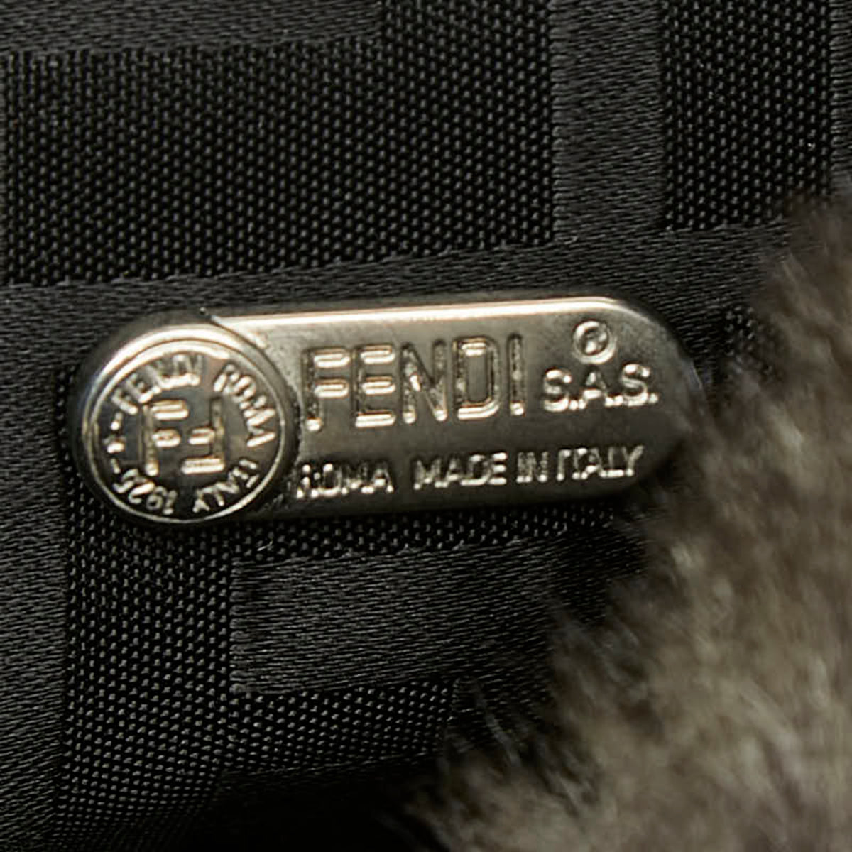Fendi Gray Fur Suede Backpack (Pre-Owned)
