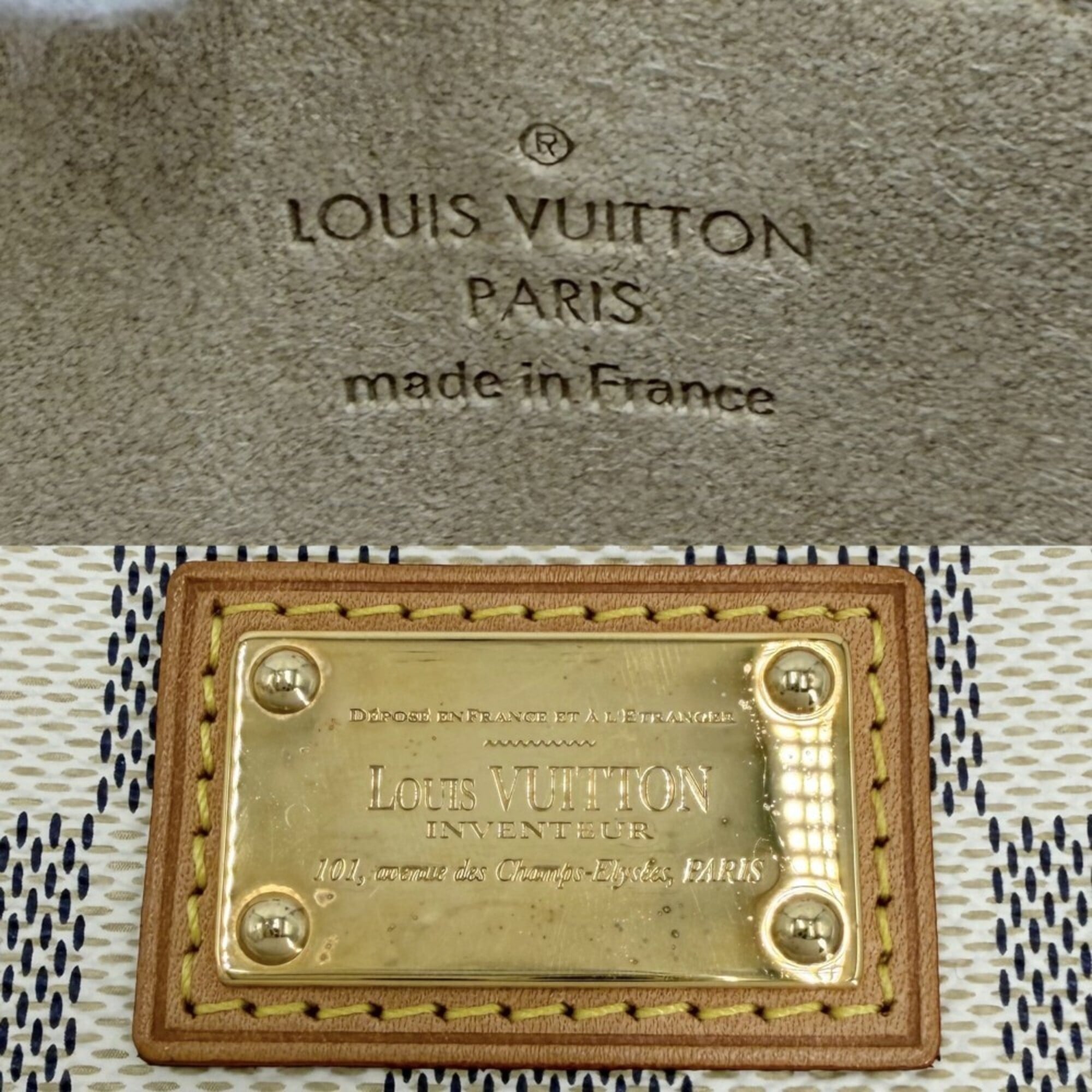 Louis Vuitton White Damier Azur Canvas Handbag Pochette Pouch (Pre-Owned)