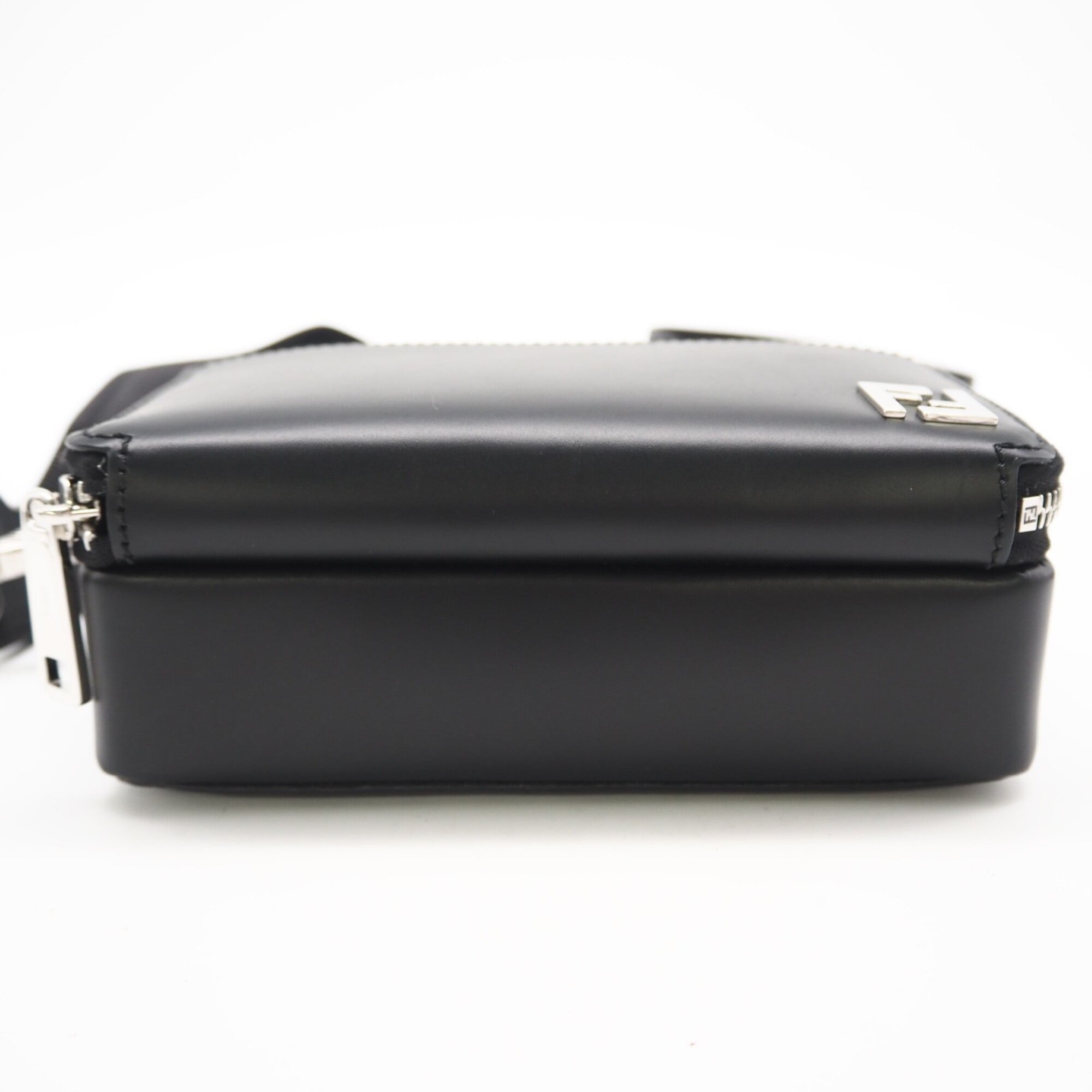 Fendi Black Gray Canvas Leather Pouch Shoulder Bag (Pre-Owned)