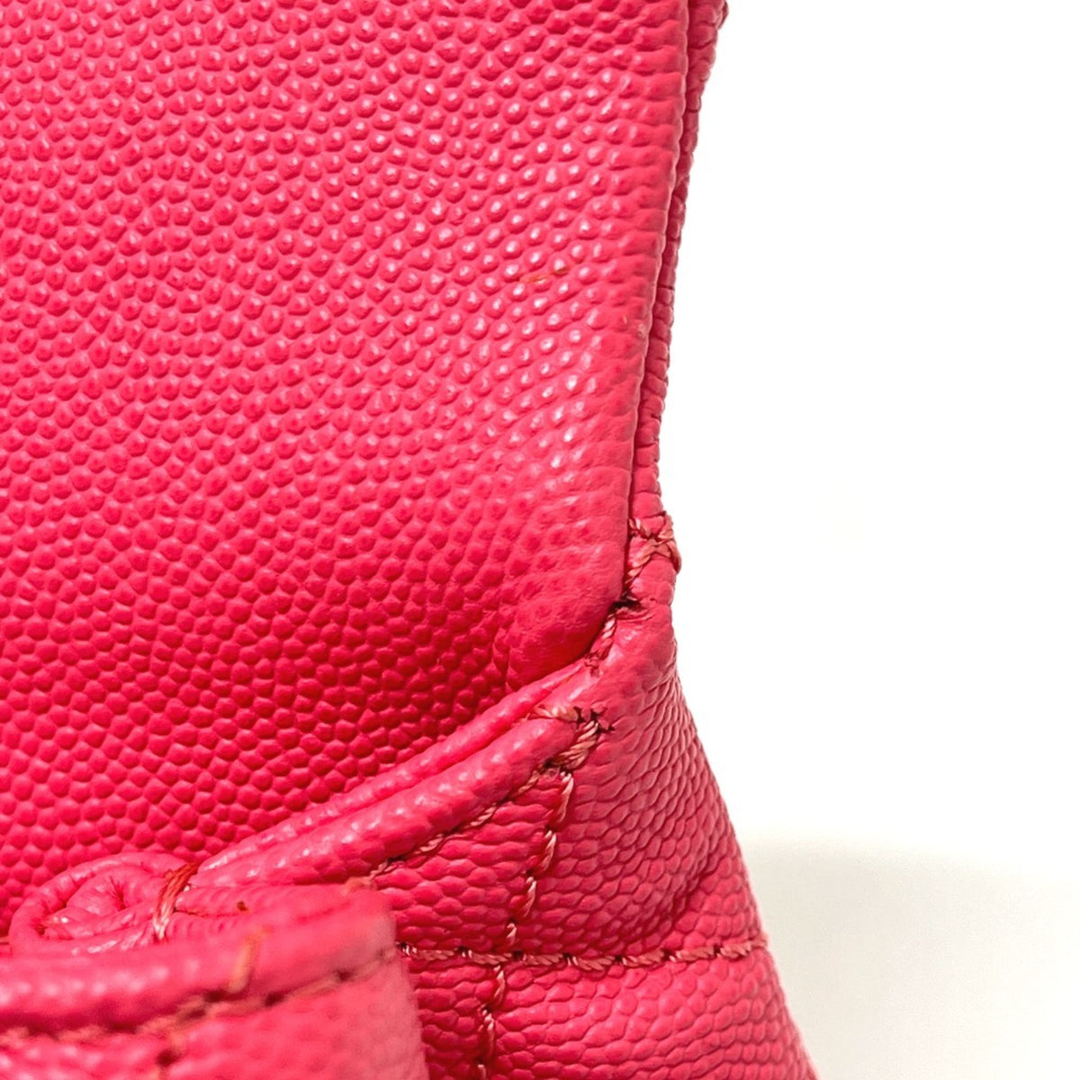 Chanel Coral Pink Grained Calfskin Handbag (Pre-Owned)