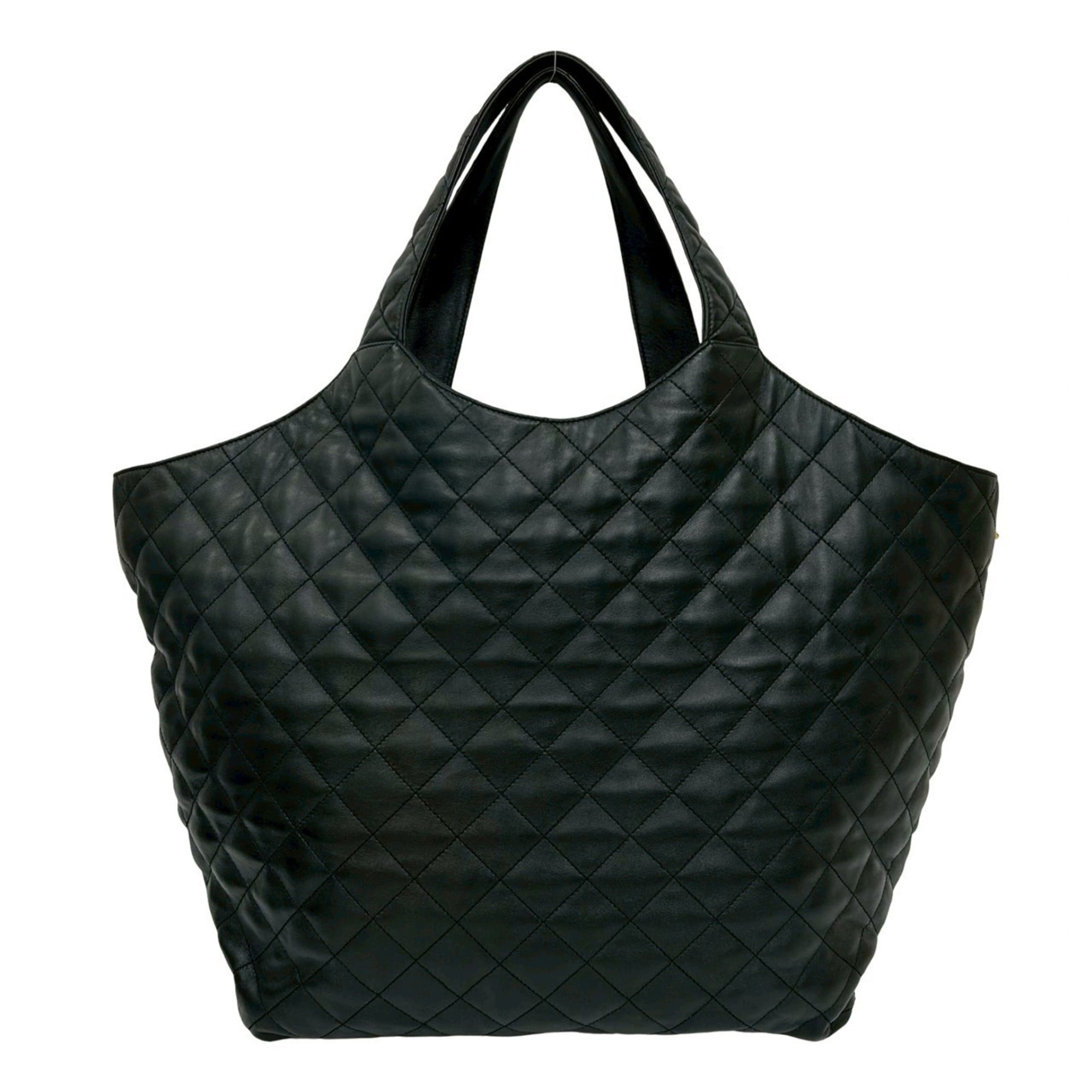 Saint Laurent Black Leather Pouch Tote Bag (Pre-Owned)