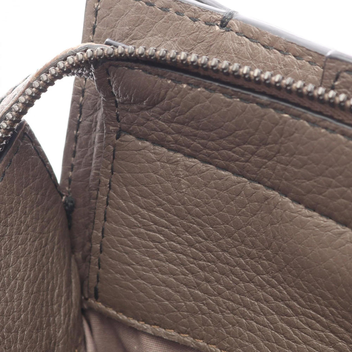 Bottega Veneta Gray Leather Briefcase Handbag (Pre-Owned)