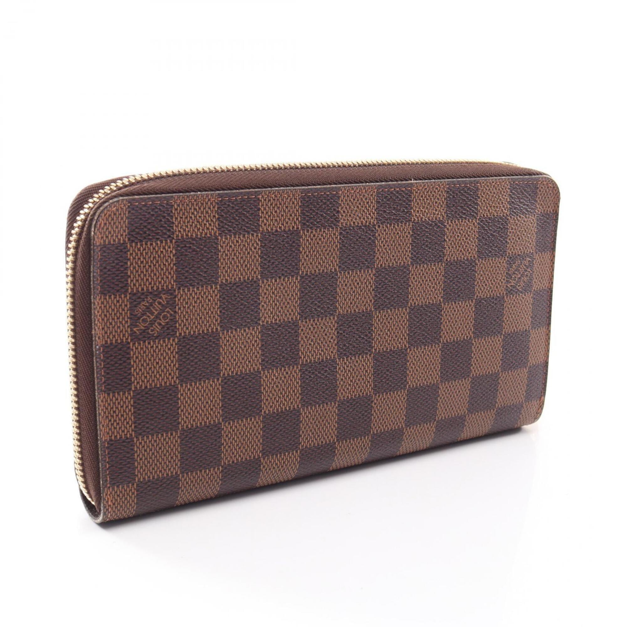 Louis Vuitton Brown Leather Pvc Long Wallet (Bi-Fold) (Pre-Owned)