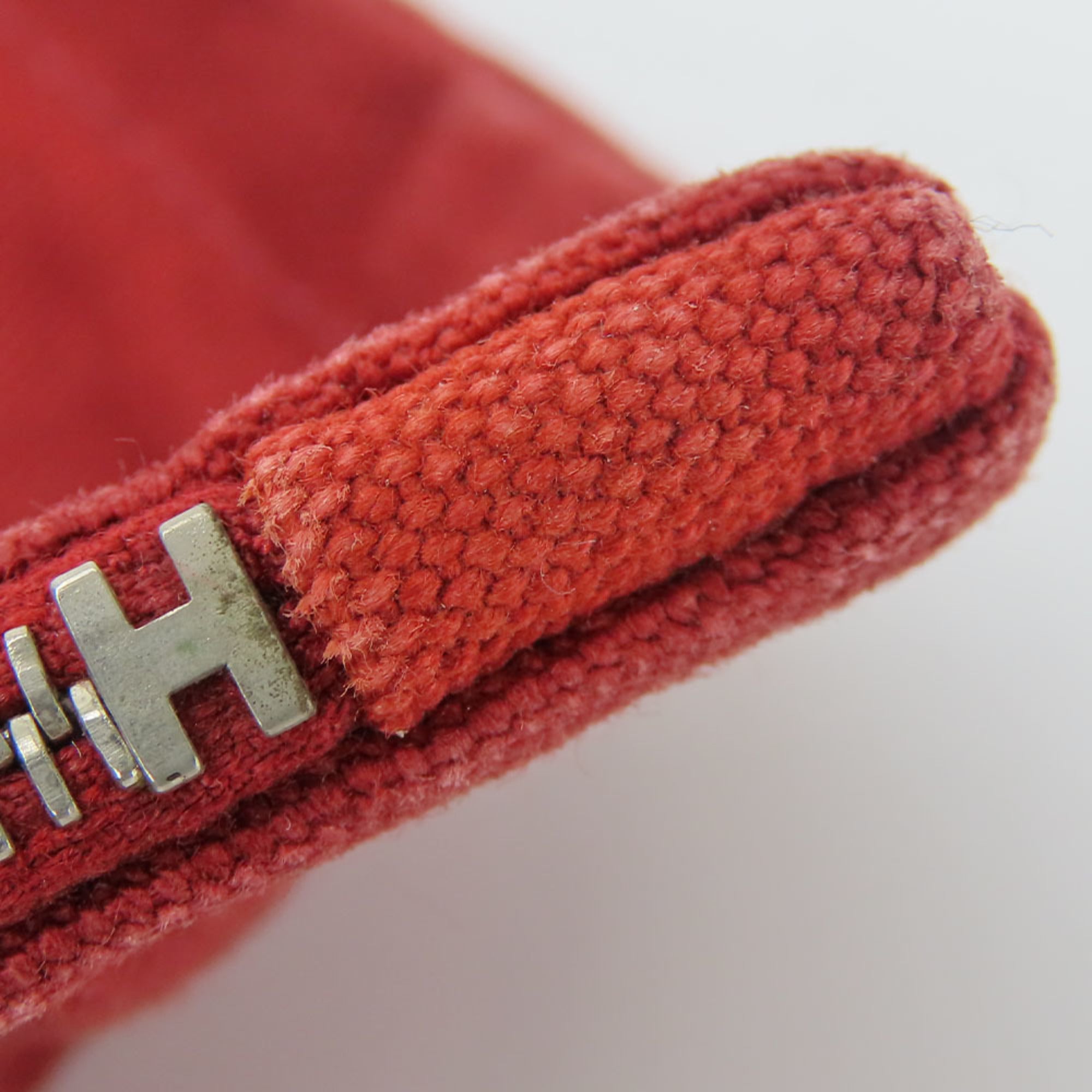 Hermes Bordeaux Cotton Leather Pouch (Pre-Owned)