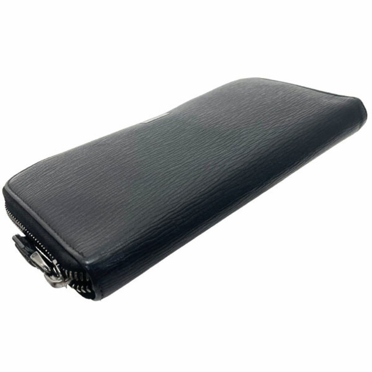 Salvatore Ferragamo Black Leather Long Wallet (Bi-Fold) (Pre-Owned)