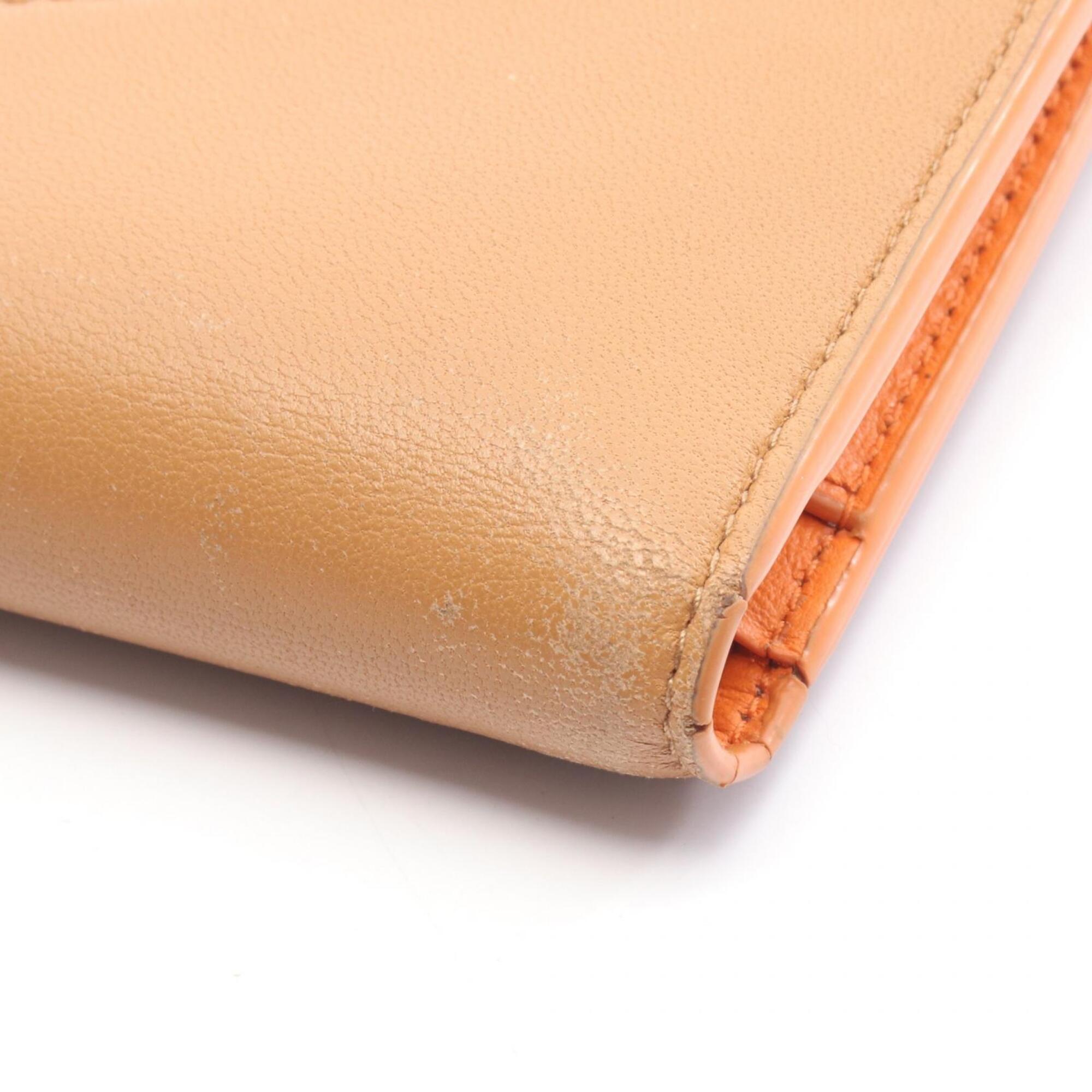 Bottega Veneta Brown Orange Leather Wallet (Bi-Fold) (Pre-Owned)
