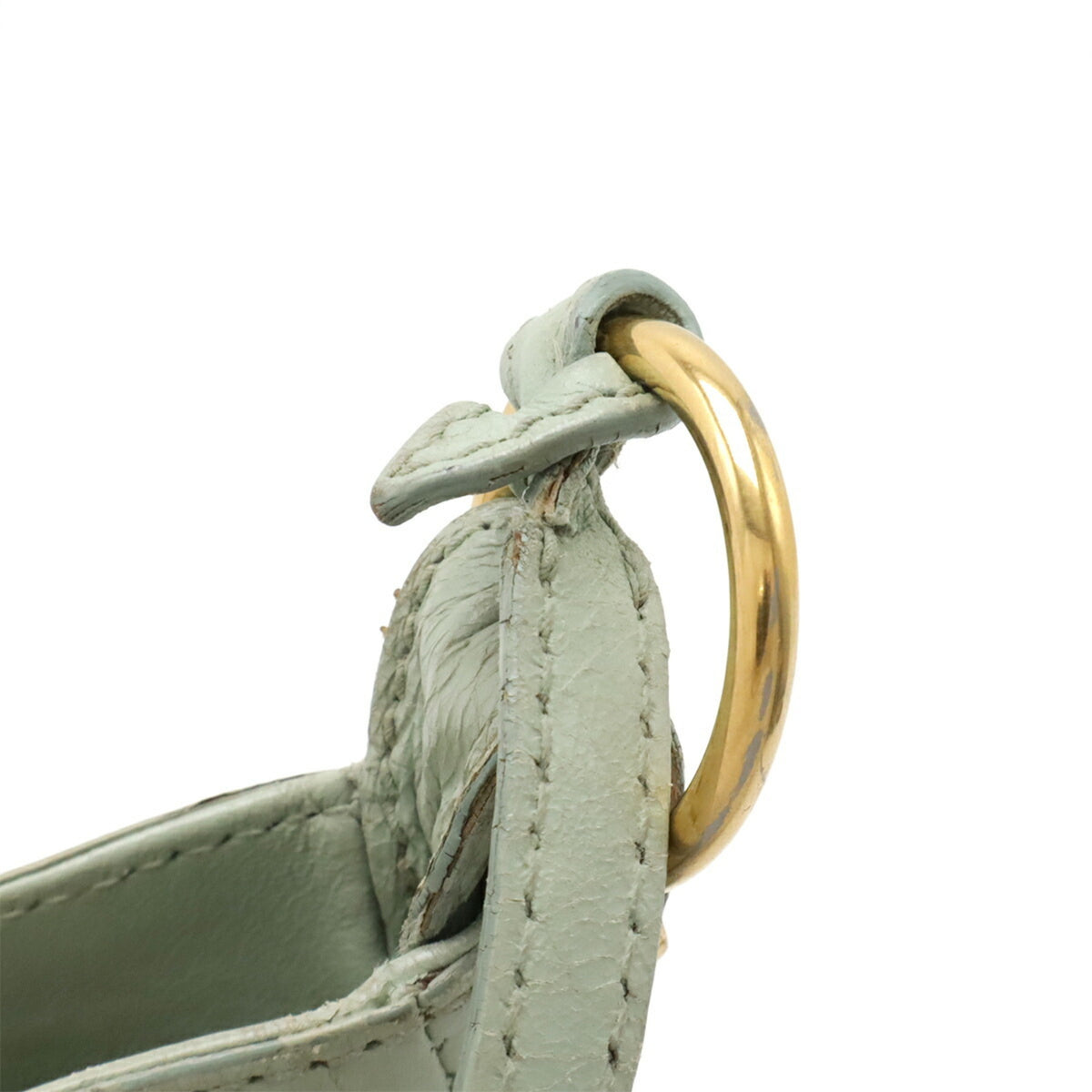 Balenciaga Light Green Leather Clutch Bag Pochette Shoulder Bag (Pre-Owned)