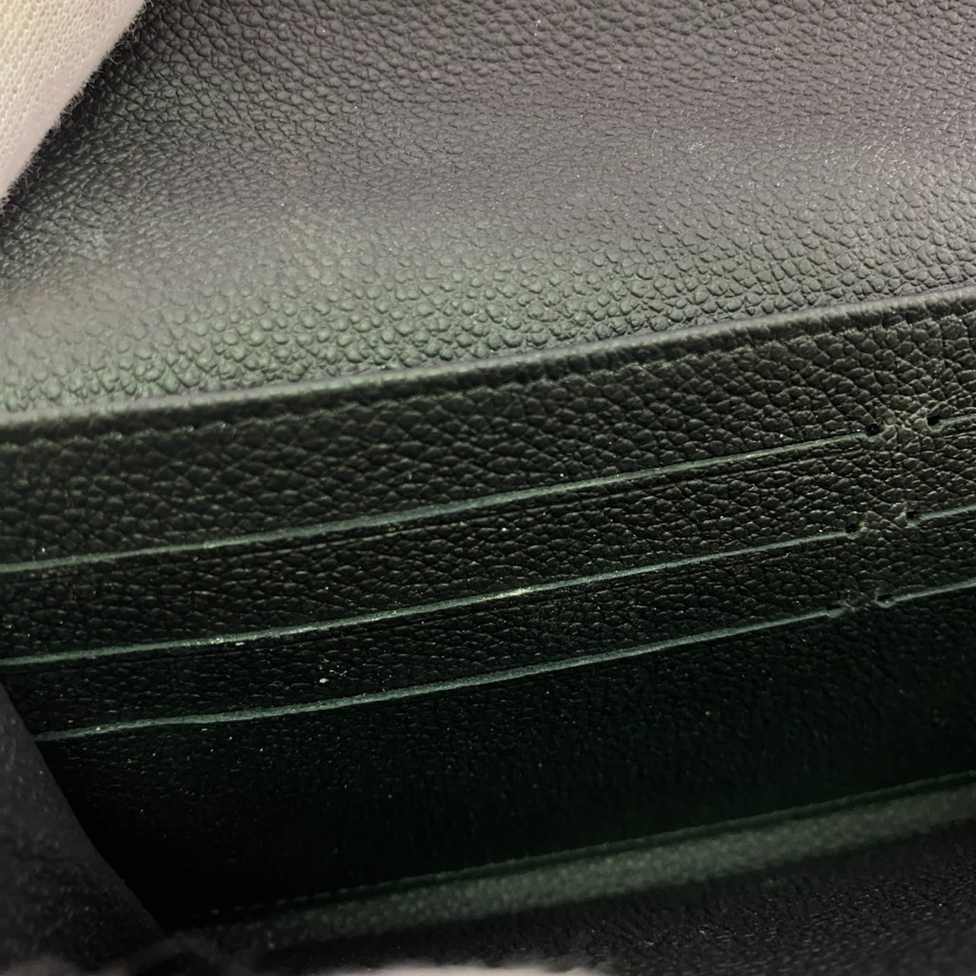 Louis Vuitton Noir Leather Long Wallet (Bi-Fold) (Pre-Owned)