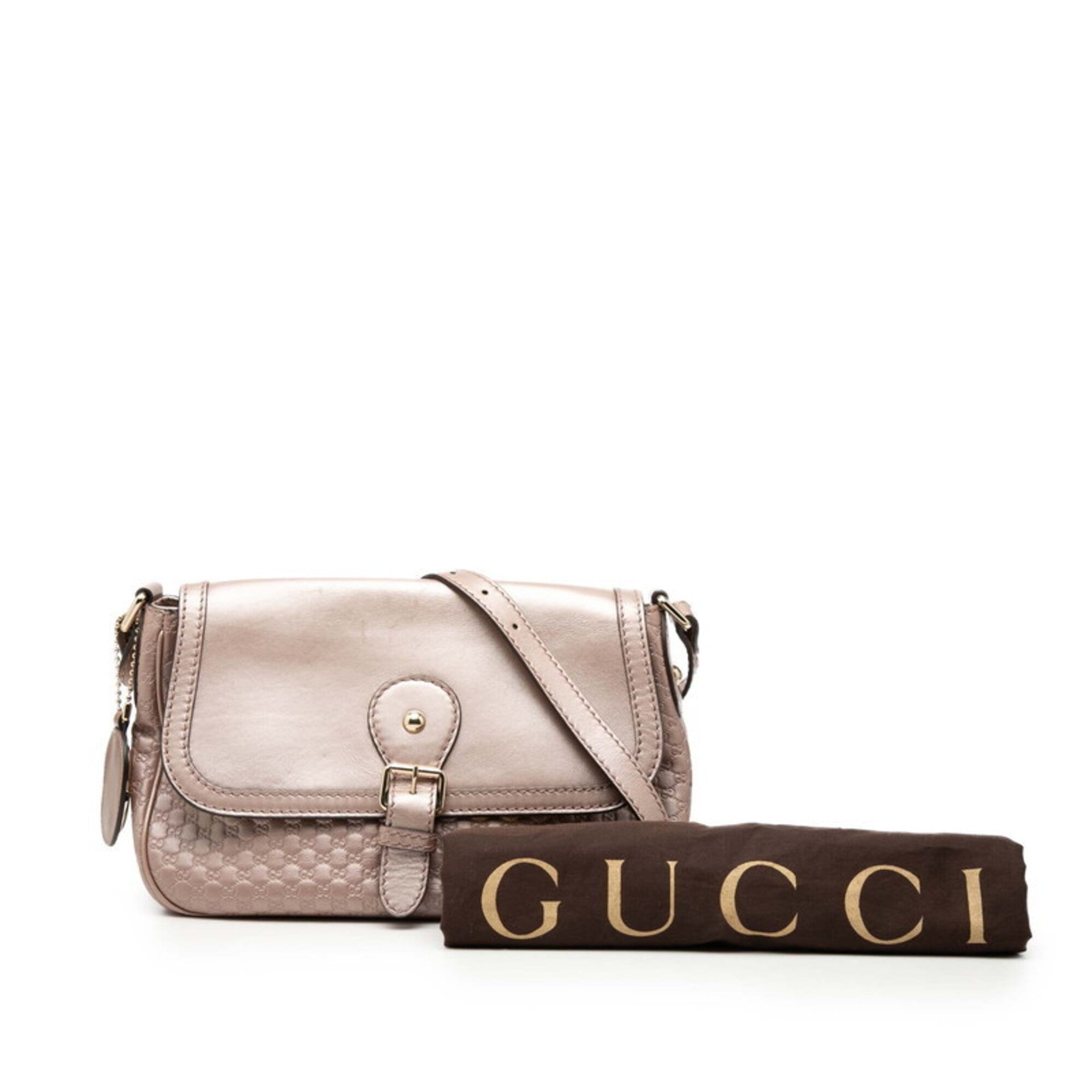 Gucci Pink Leather Shoulder Bag (Pre-Owned)