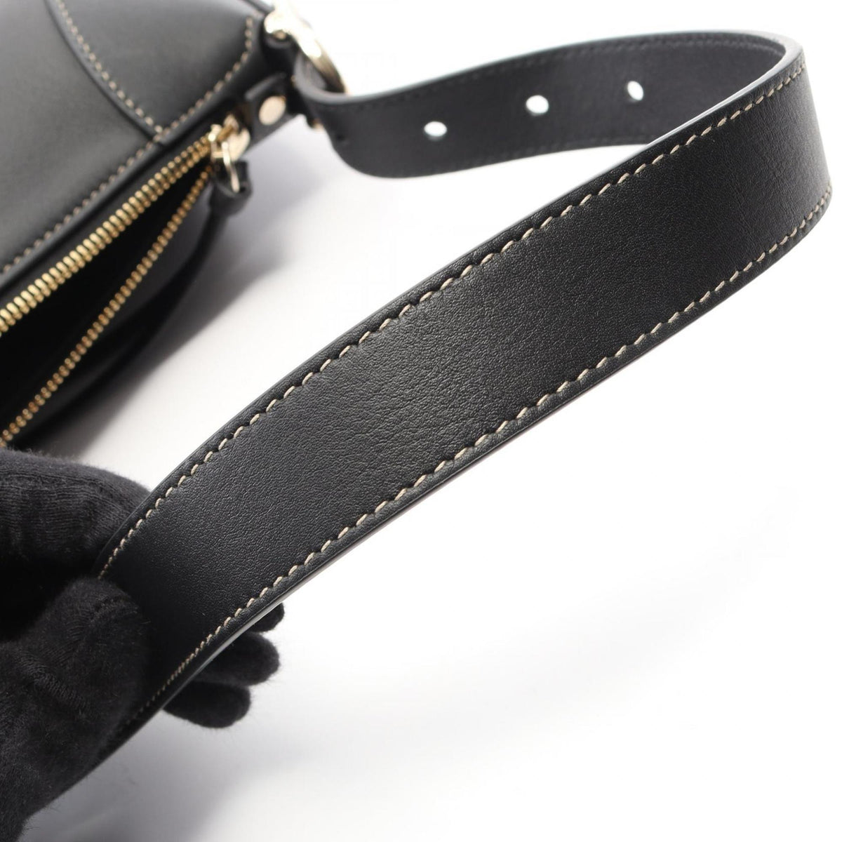 Gucci Black Leather Handbag Shoulder Bag (Pre-Owned)